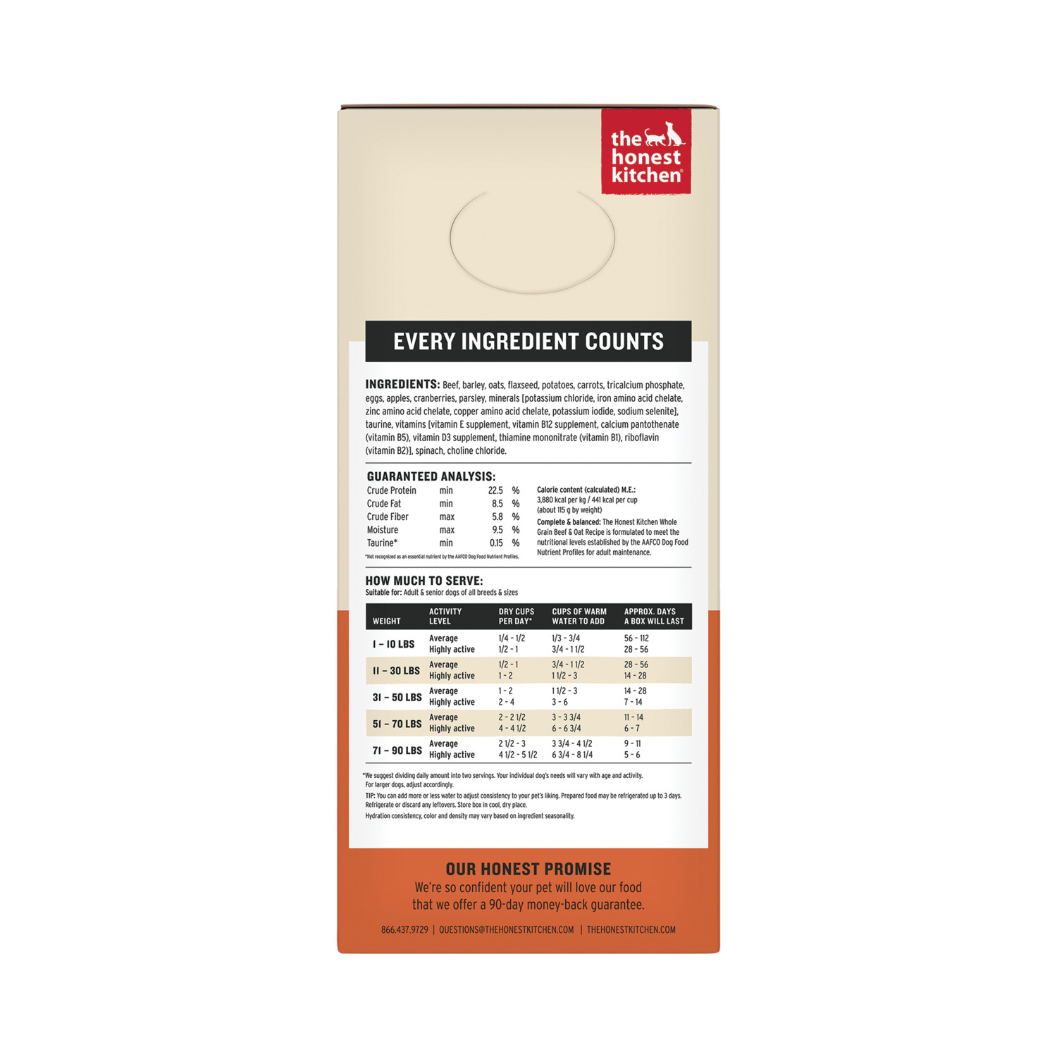 The Honest Kitchen Wholemade Whole Grain Beef & Oat Recipe Dehydrated Dog Food, 1.5-Oz Pack Of 10