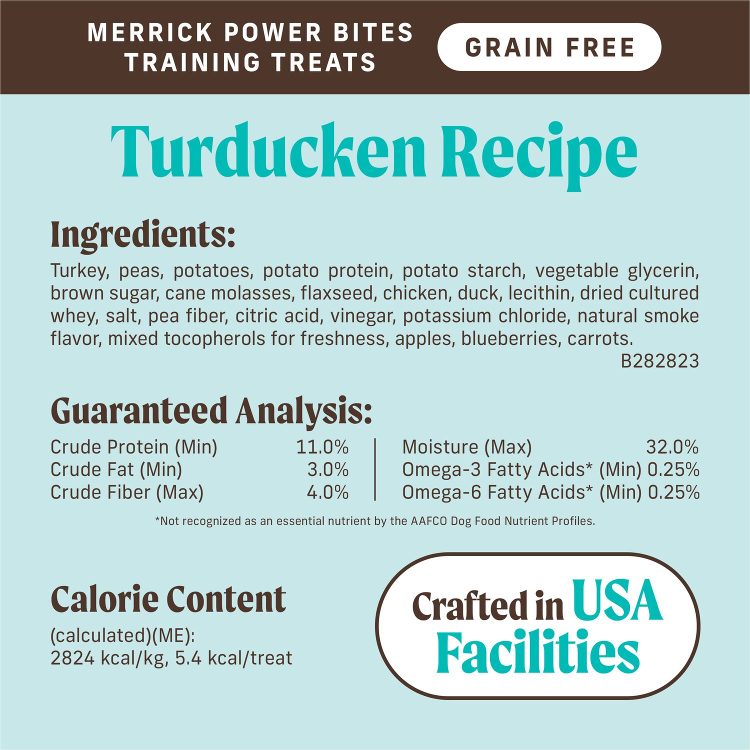Merrick Power Bites Turducken Recipe Soft And Chewy  Dog Treats, 6-Oz Bag