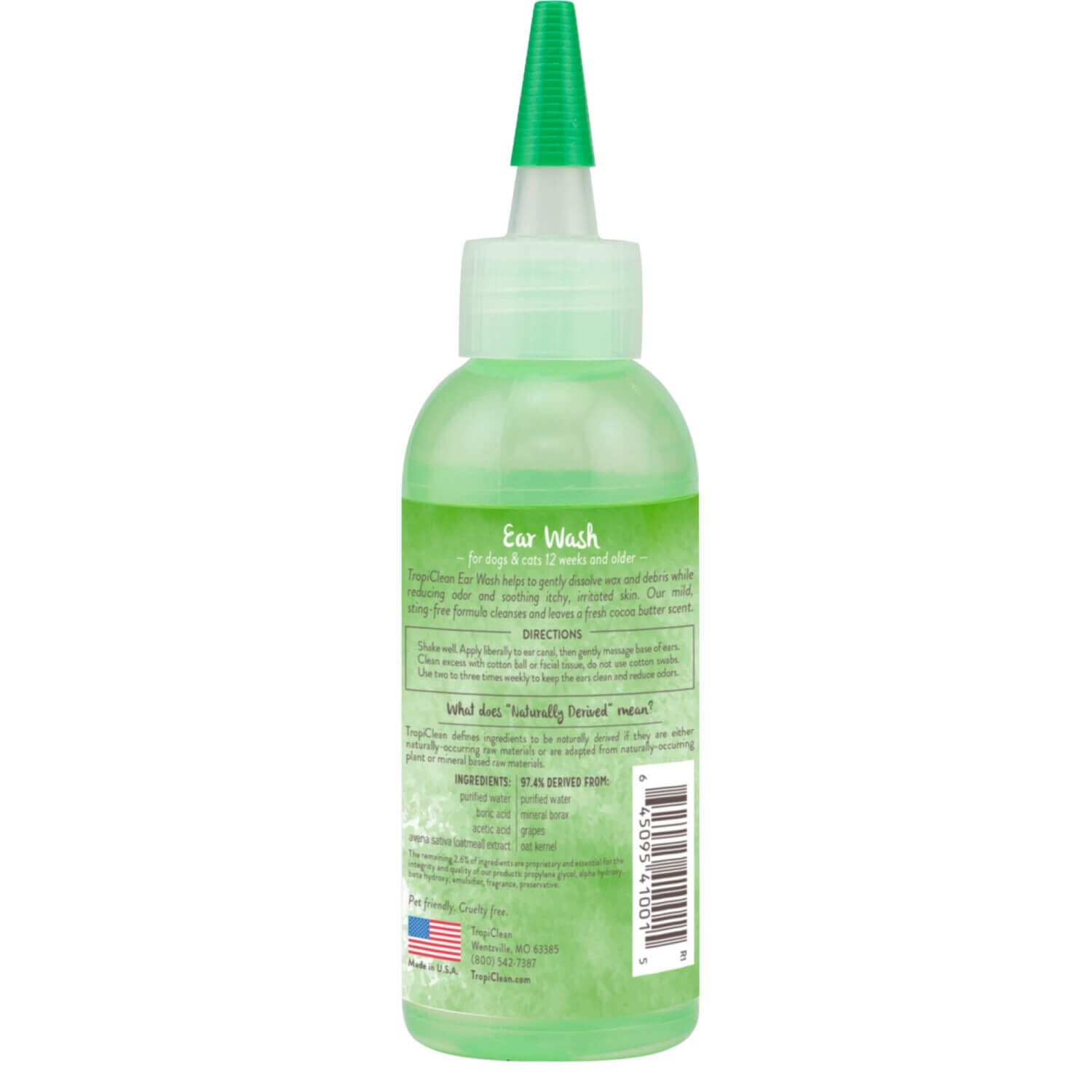 Tropiclean Alcohol Free Cocoa Butter Ear Wash For Dogs & Cats