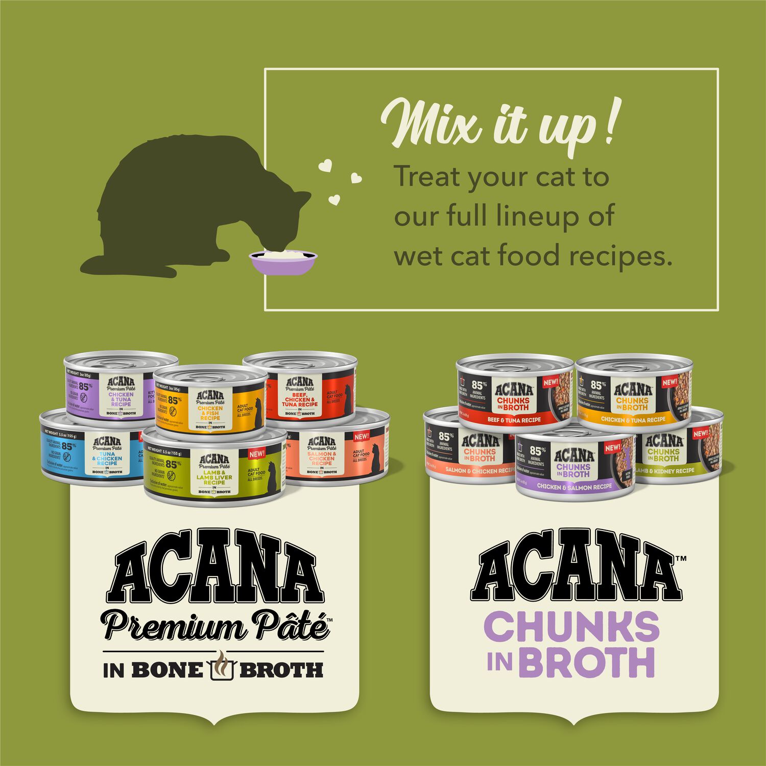 Acana Chunks In Broth Wet Cat Food, Chicken & Salmon Recipe For Kittens, 3-Oz Pack Of 12