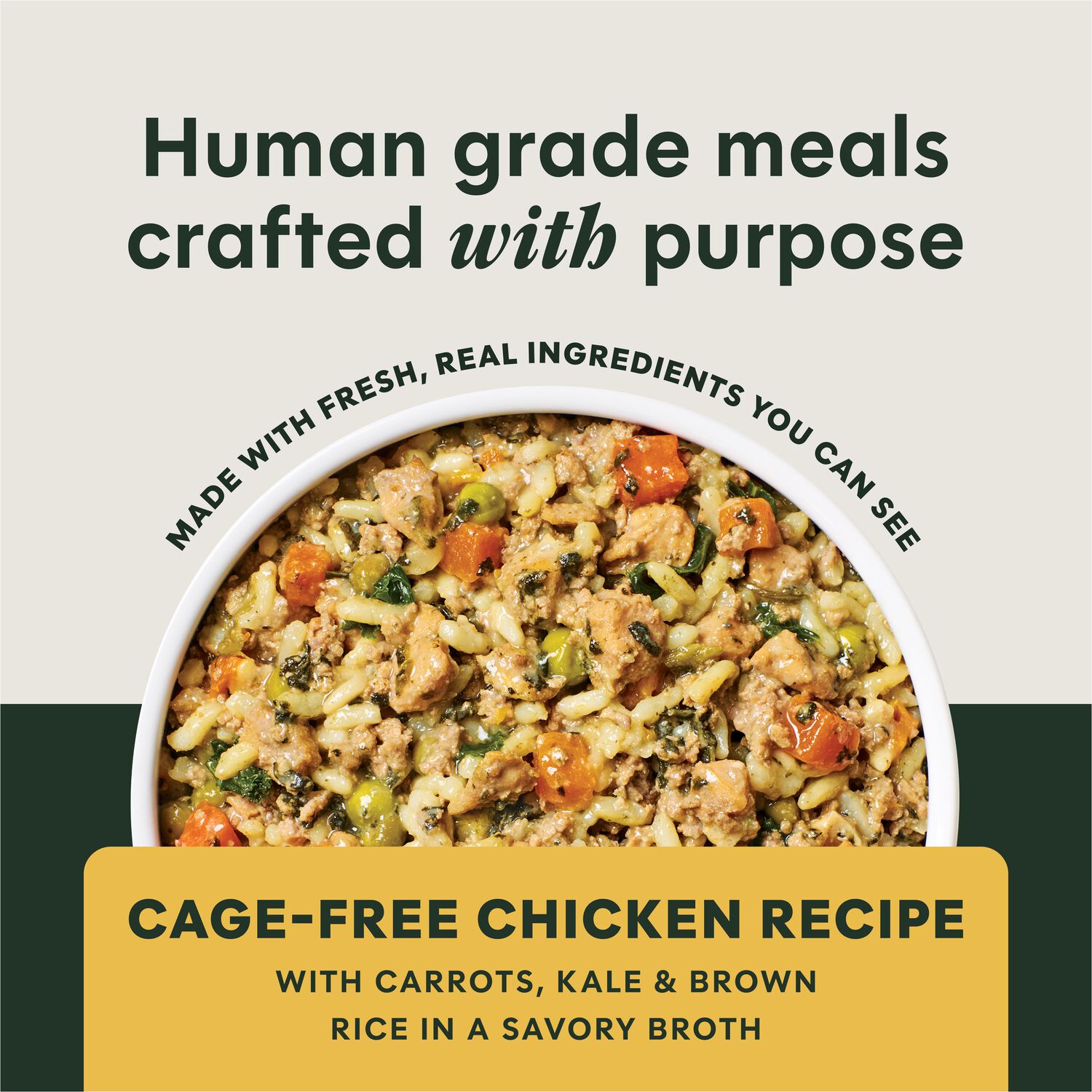 Instinct Freshly Crafted Meals Wet Dog Food Or Dog Food Topper, Cage-Free Chicken Recipe, 11-Oz Pack Of 12