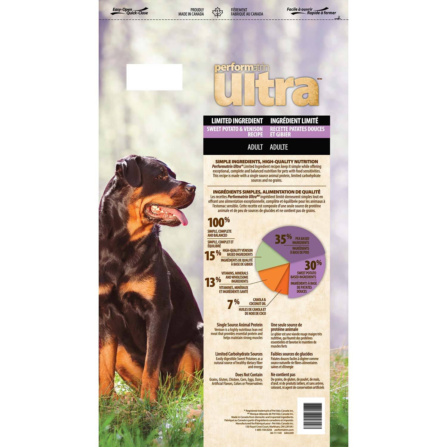 Performatrin Ultra Limited Ingredient Sweet Potato & Venison Adult Dry Dog Food, 12-Lb Bag