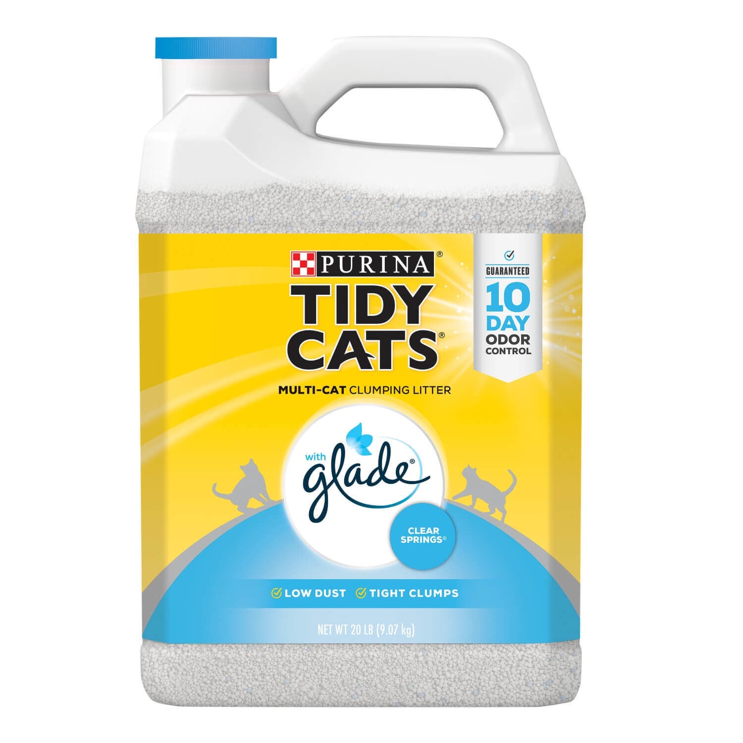 Tidy Cats With Glade Clear Springs Scented, Odor Control, Clumping Multi-Cat Litter - 20-Lb Pail