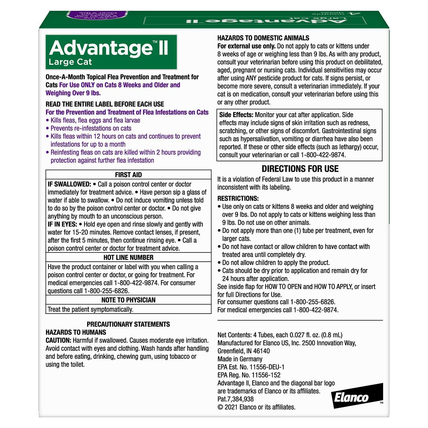Advantage Ii Flea Treatment For Cats, Over 9 Lbs