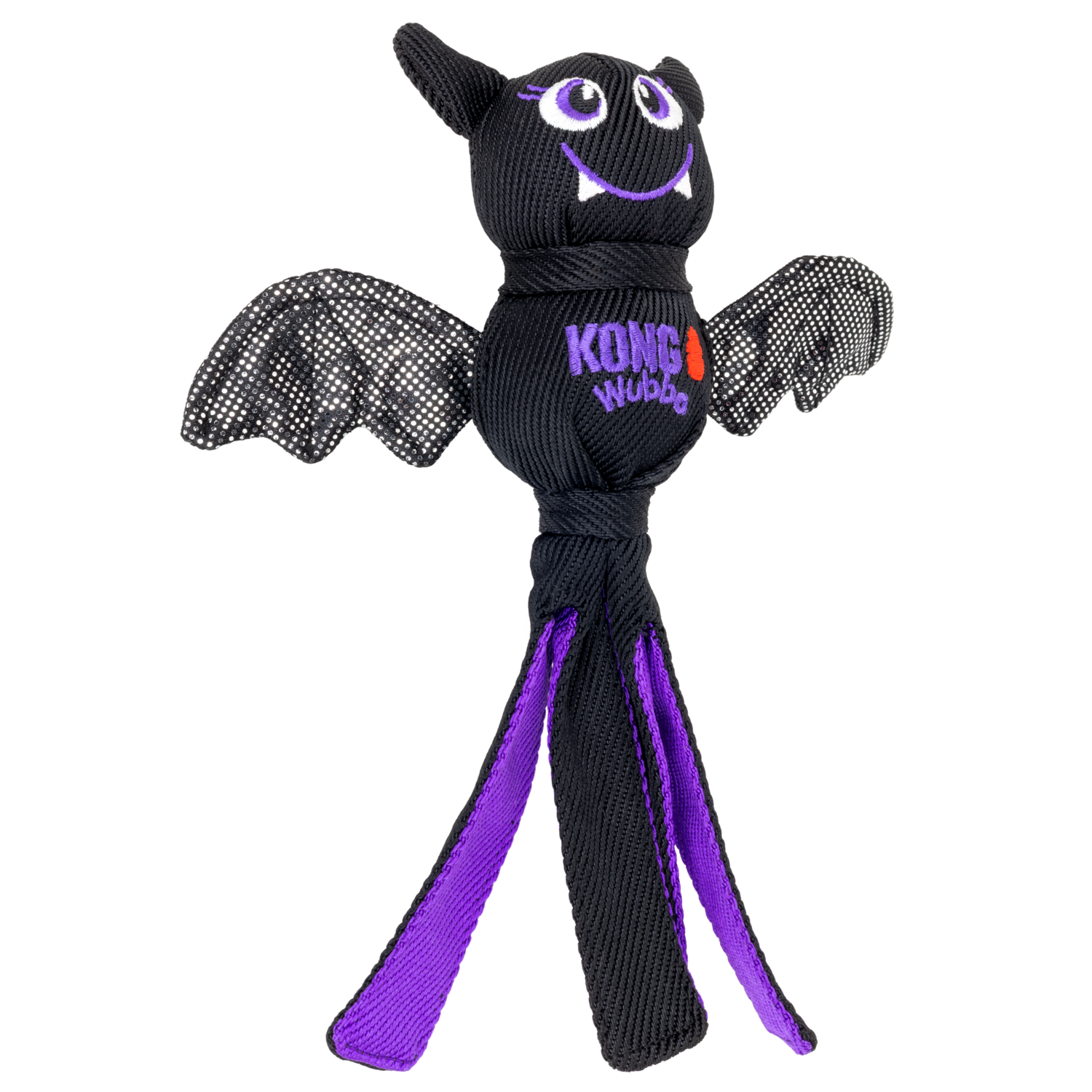 Kong Halloween Wubba Ballistic Bat Squeaky Tug Dog Toy, Purple, Small