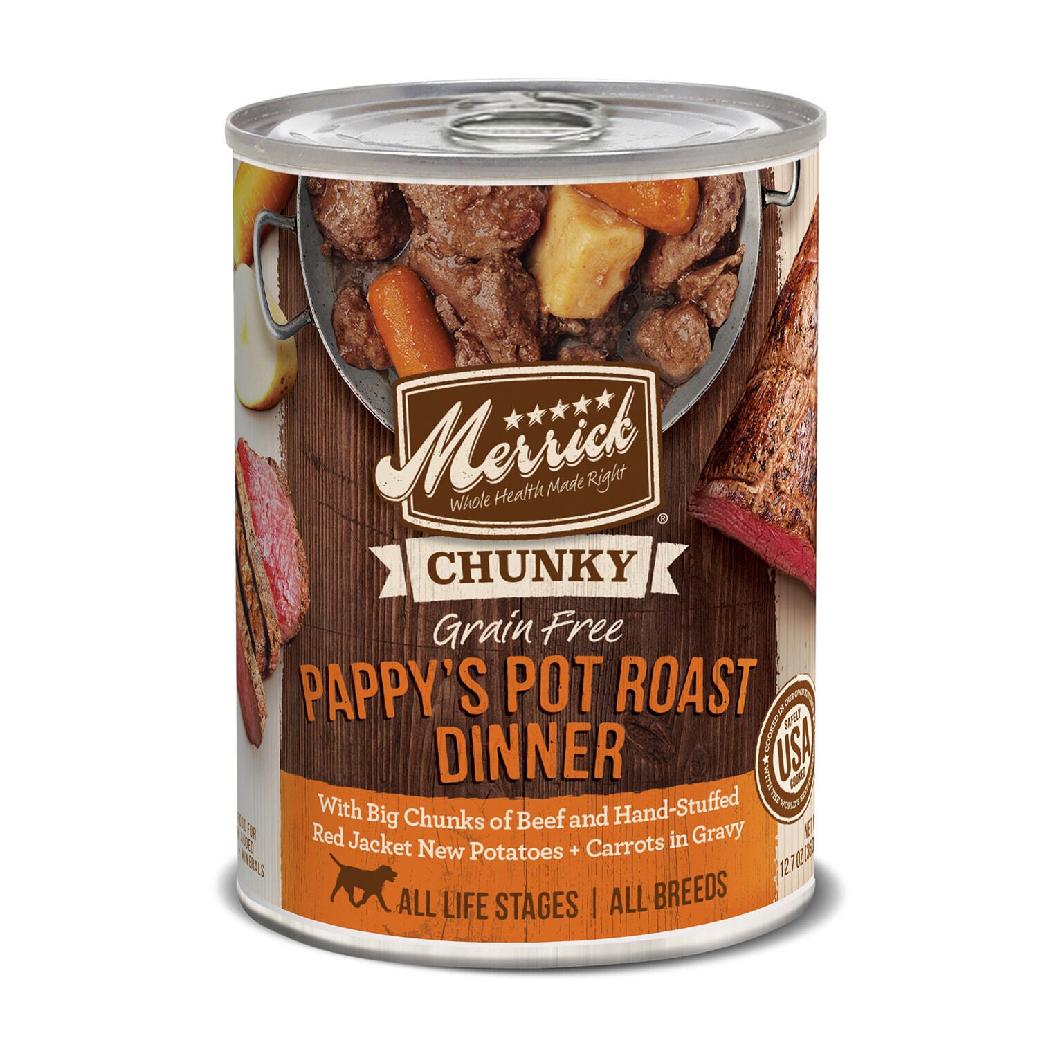 Merrick Chunky Grain-Free Pappy's Pot Roast Dinner In Gravy Wet Dog Food