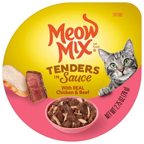 Meow Mix Tenders In Sauce Chicken And Beef Recipe Wet Cat Food