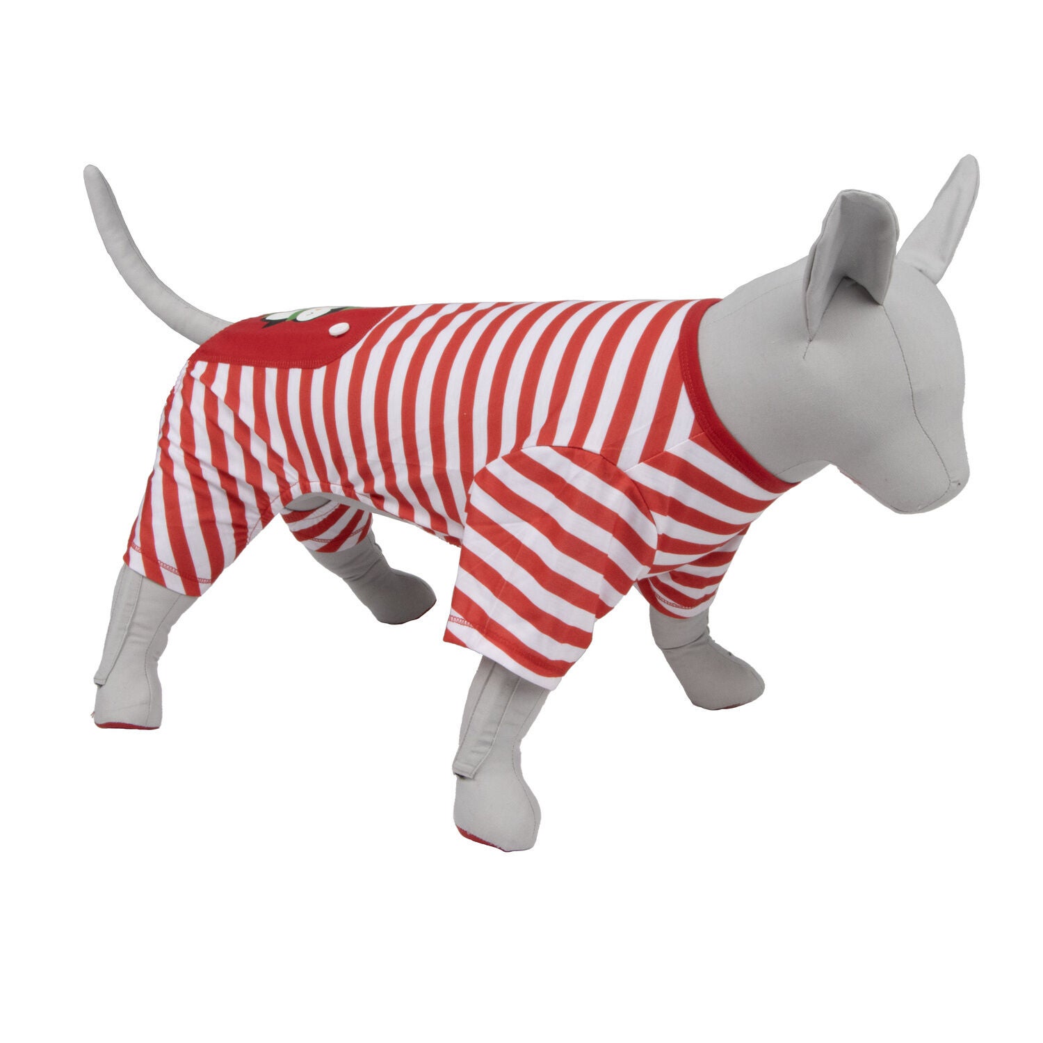 Simply Dog Striped Penguin Holiday Dog Pajamas, Extra Small