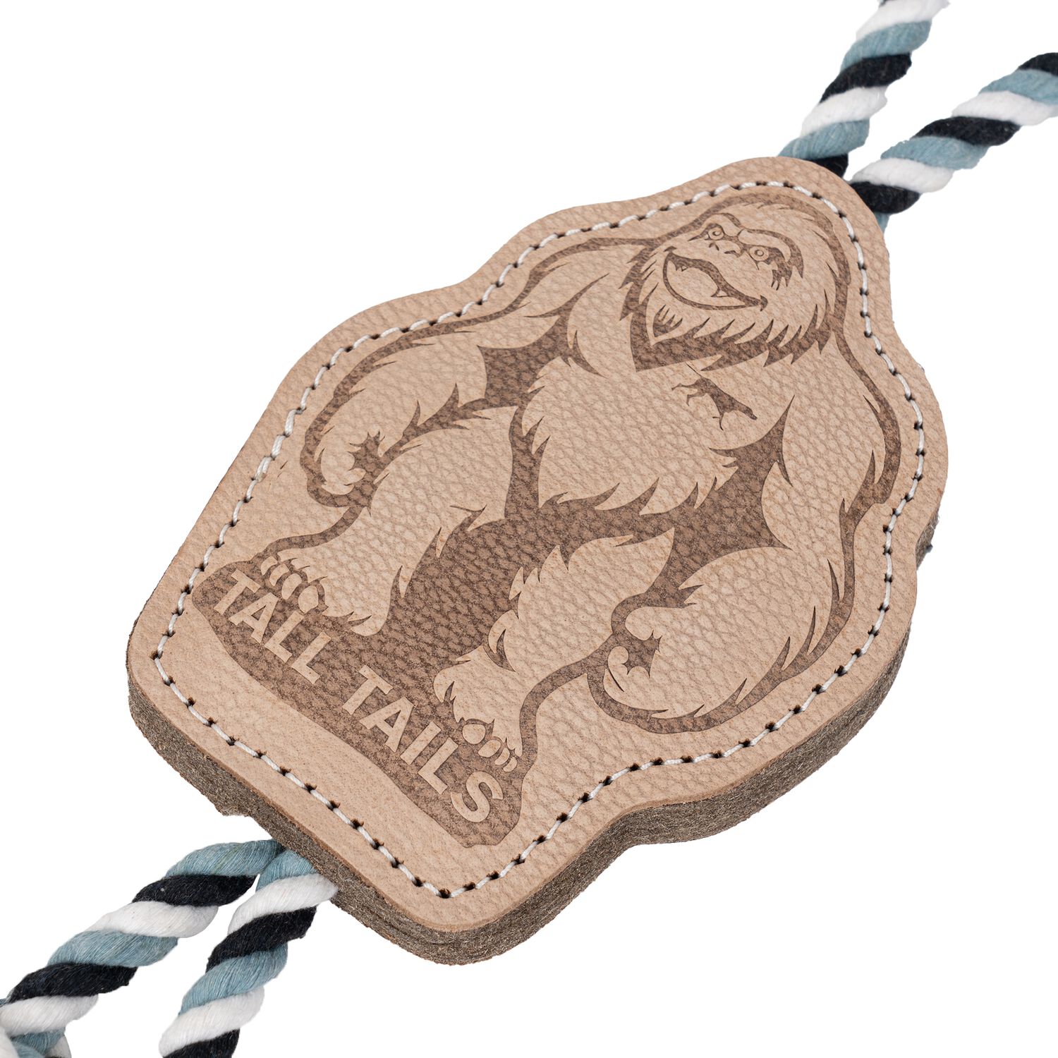 Tall Tails Natural Leather Big Foot Rope Tug Dog Toy, 16-Inch