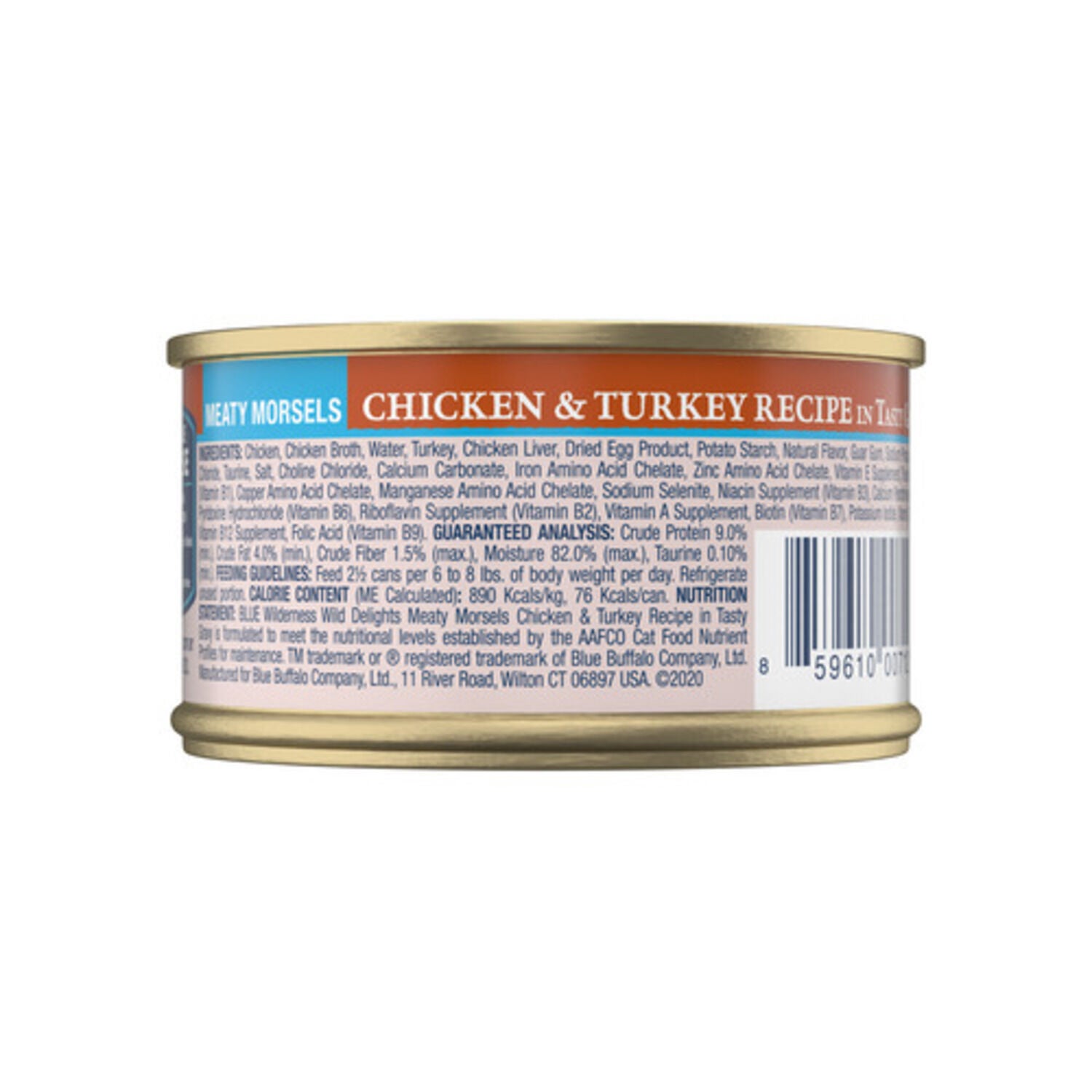 Blue Buffalo Wilderness Wild Delights Adult Wet Cat Food, Chicken & Turkey Meaty Morsels, 3-Oz