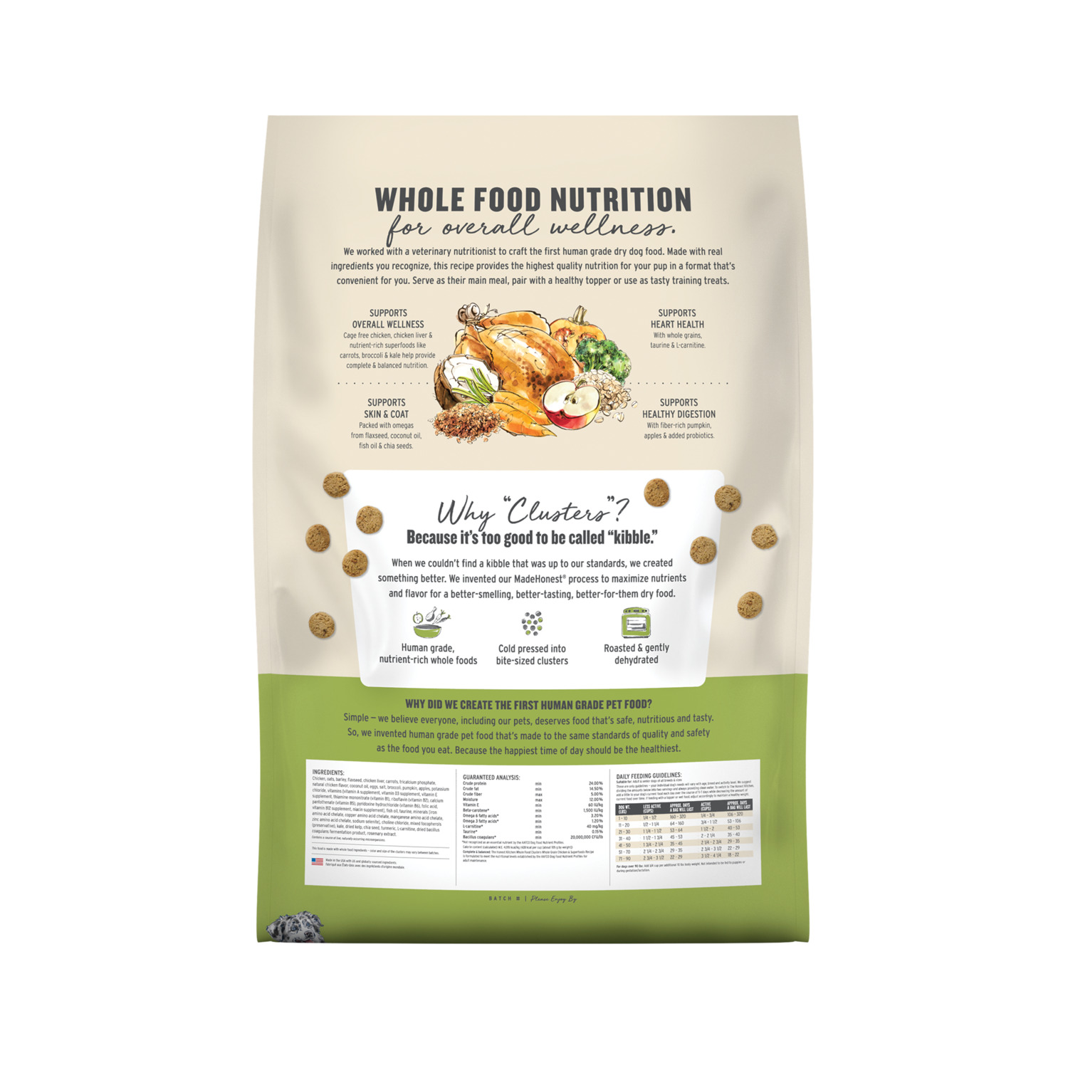 The Honest Kitchen Gourmet Whole Food Clusters Whole Grain Chicken & Superfoods Recipe Dry Dog Food, 20-Lb