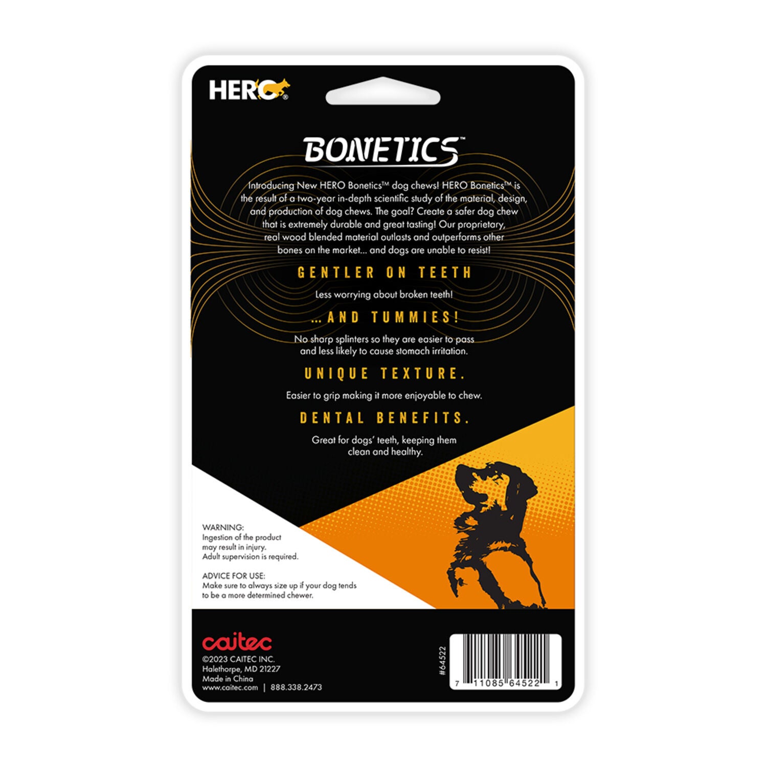 Hero Bonetics Squirrel Durable Dog Chew Toy, Bacon Flavor, Large
