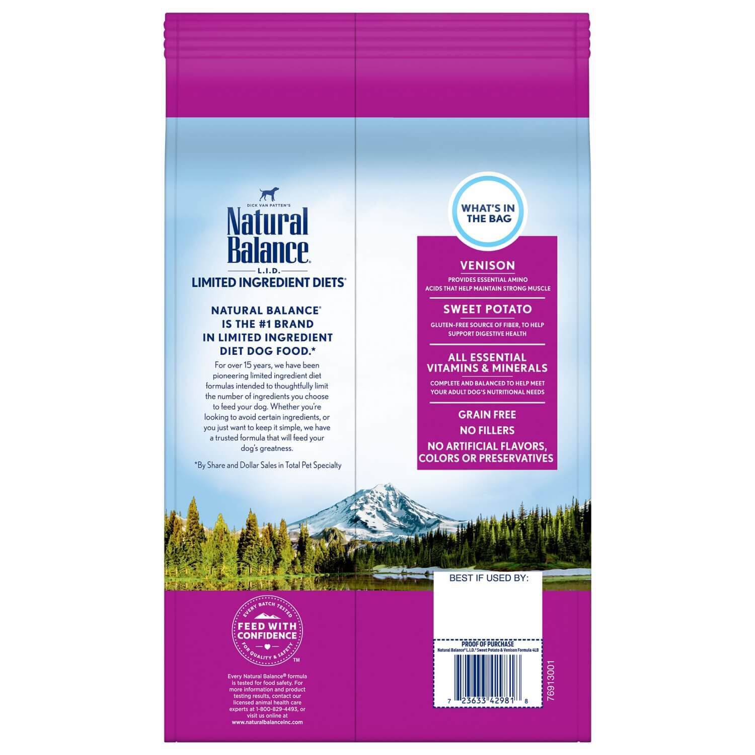 Natural Balance Limited Ingredient Reserve Grain Free Sweet Potato & Venison Recipe Dry Dog Food, 4-Lb