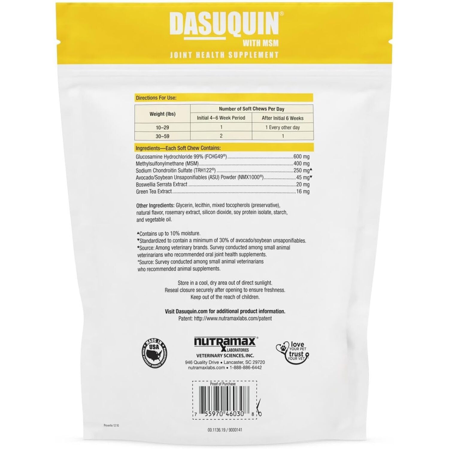 Nutramax Dasuquin For Large Dogs, Joint Health Supplement, Soft Chews, 84 Count