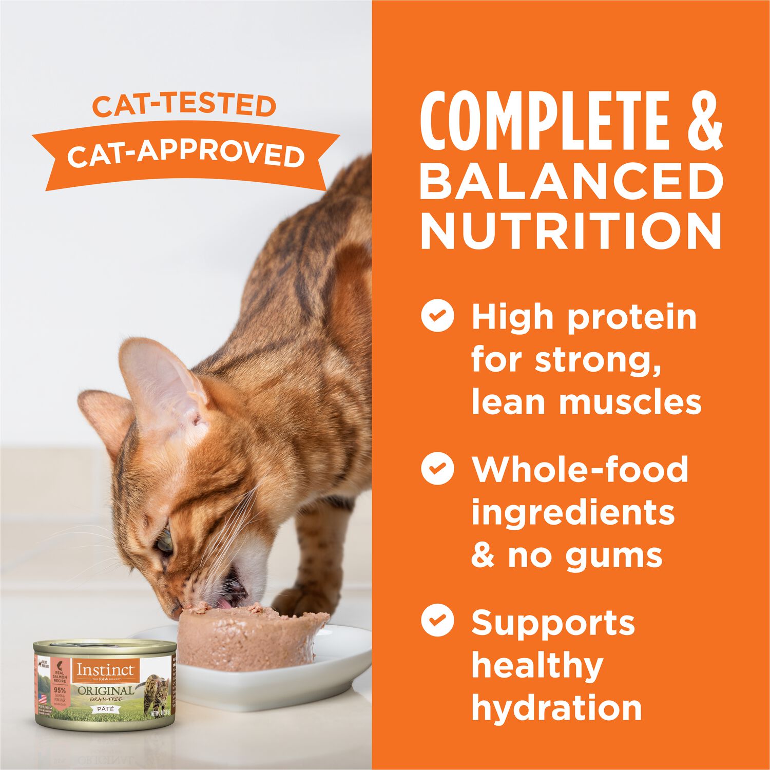 Instinct Original Grain-Free Pate Wet Cat Food, Real Salmon Recipe, 3-Oz Can