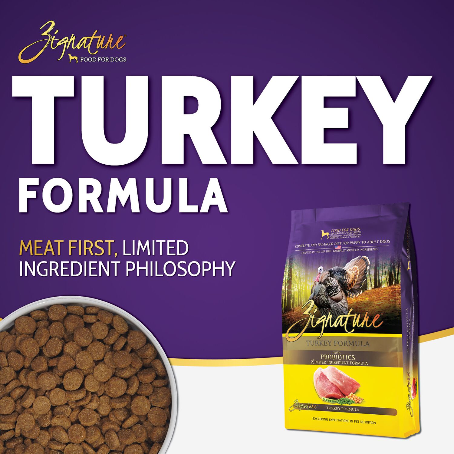 Zignature Turkey Formula Limited Ingredient Dry Dog Food, 25-Lb