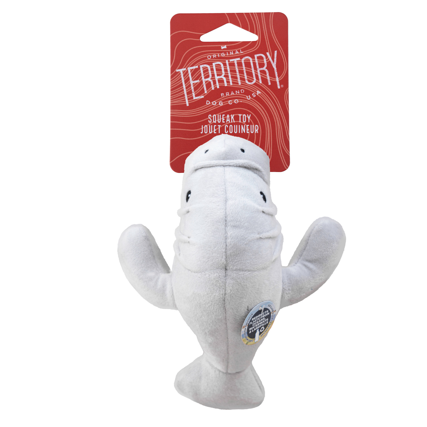 Territory Manatee Plush Squeaky Dog Toy