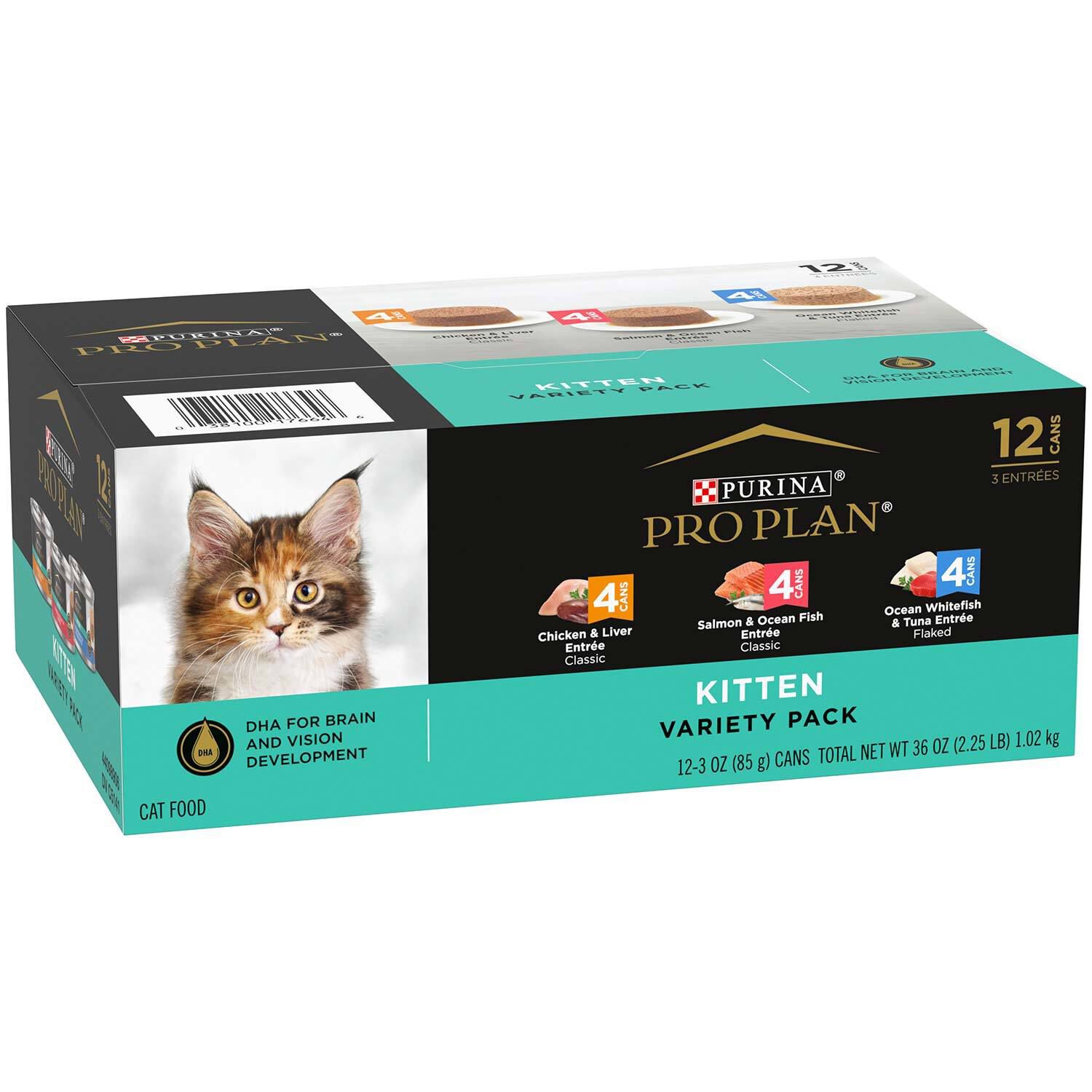 Purina Pro Plan High Protein Wet Kitten Food Variety Pack, Development Kitten Favorites - (12) 3 Oz. Cans
