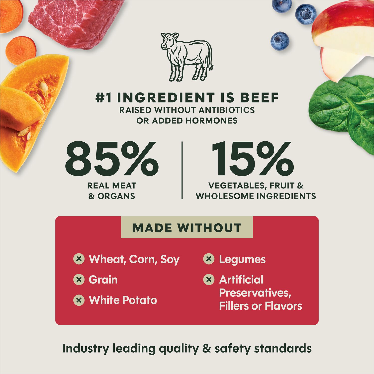 Instinct Raw Meals Beef Freeze-Dried Dog Food, 25-Oz