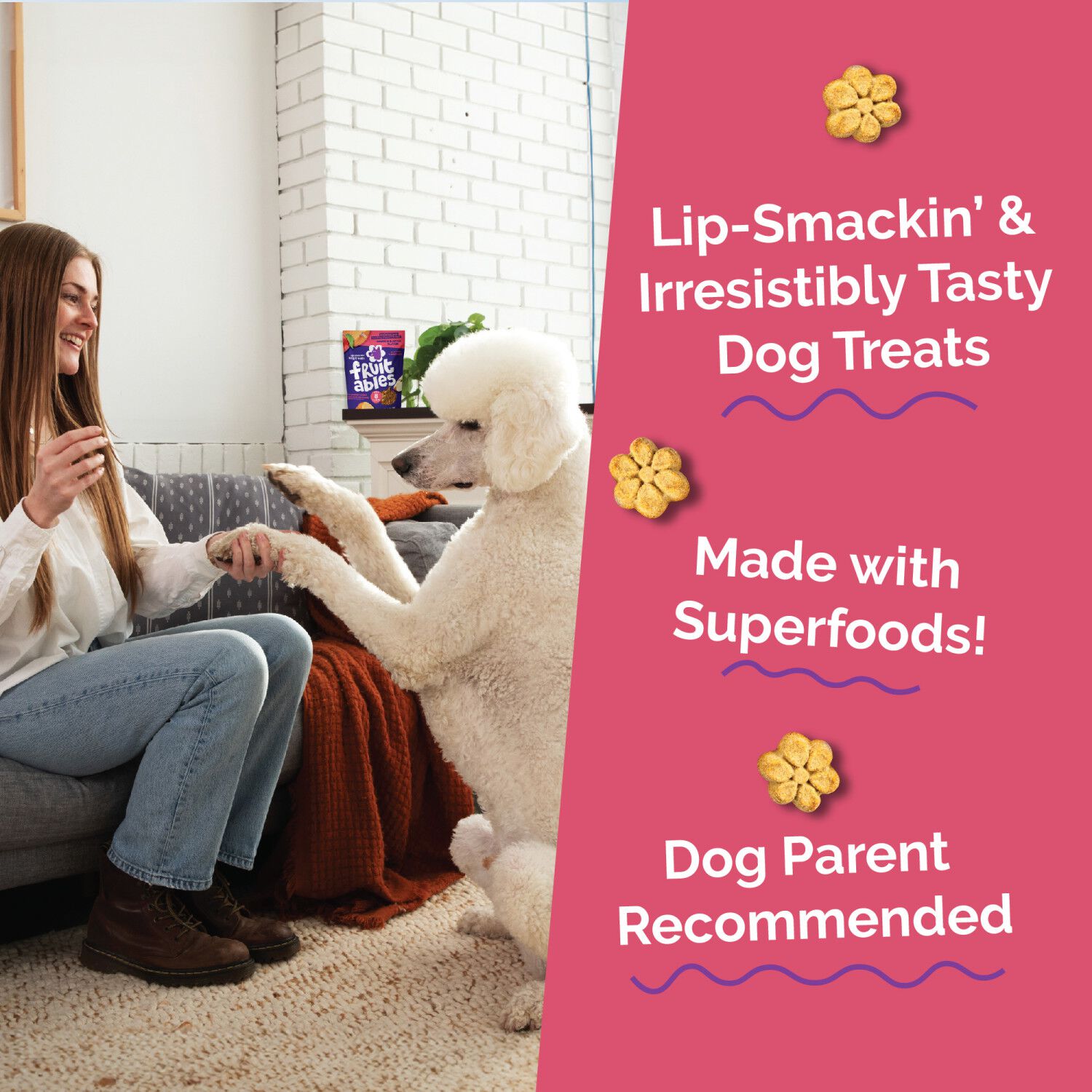 Fruitables Low Calorie Baked Crunchy Dog Treats,  Pumpkin & Apple, 12-Oz Bag