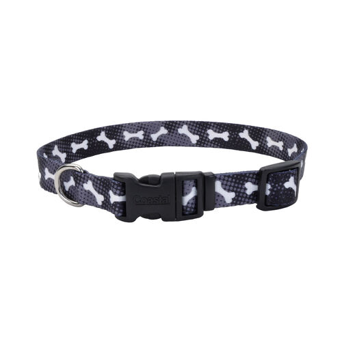 Pet Attire Styles Adjustable Dog Collar - Black Bone
