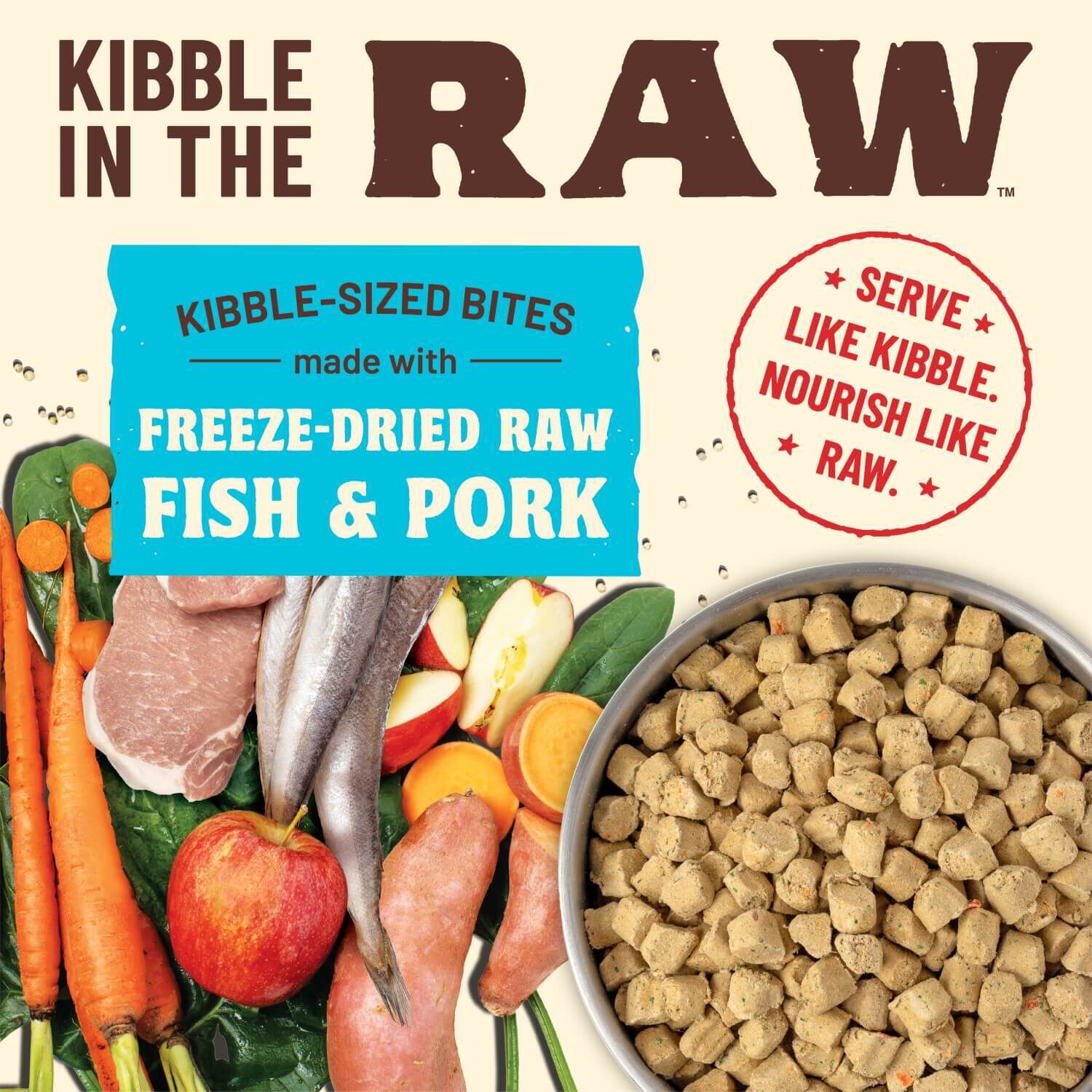 Primal Kibble In The Raw Fish & Pork Recipe Freeze Dried Dog Food