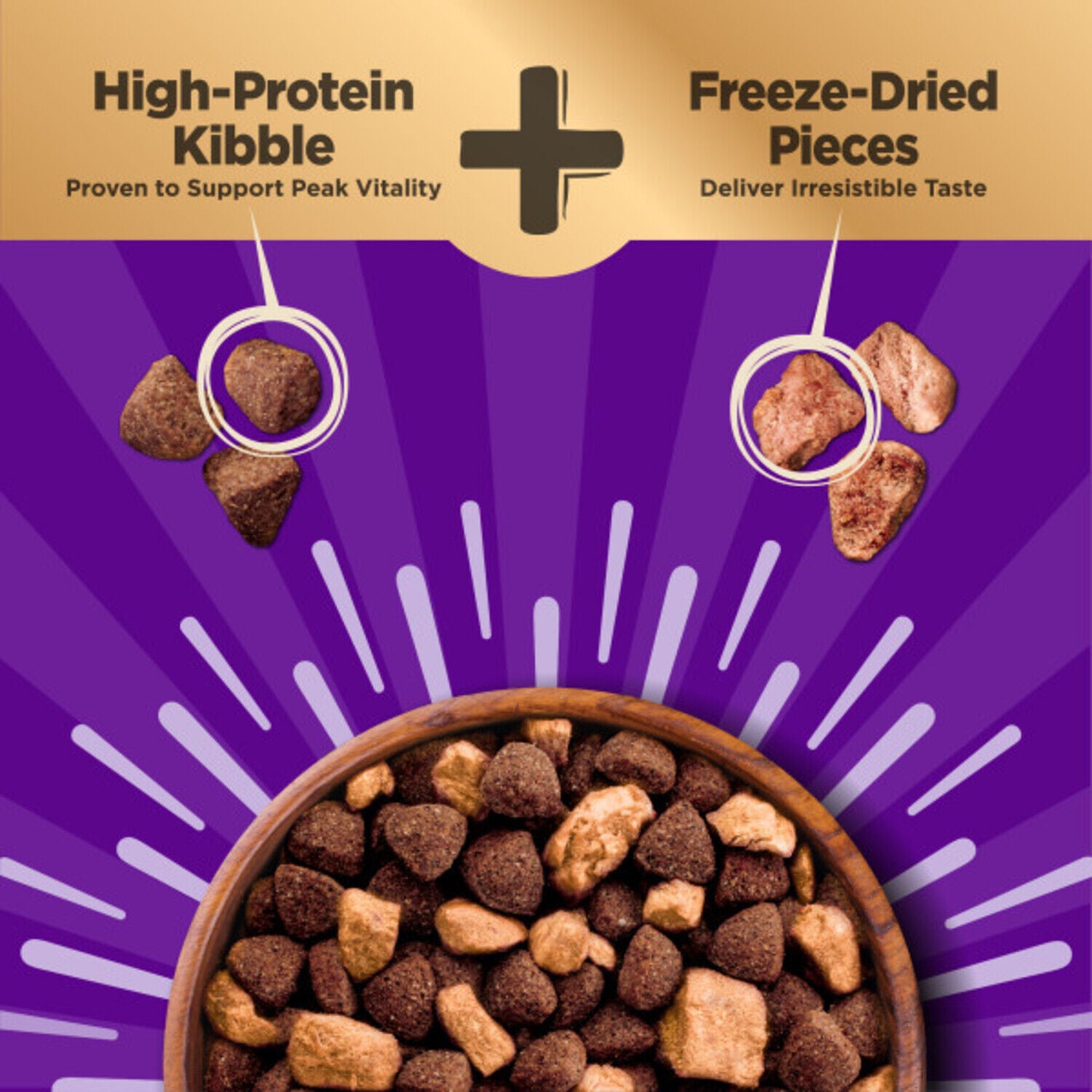 Wellness Core+ Dry Dog Food With Freeze-Dried Pieces, Wholesome Grains, High Protein, Natural Beef & Barley Recipe, 4-Lb
