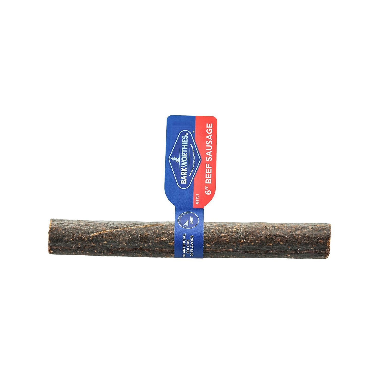 Barkworthies Beef Sausage Roll Dog Treat, 6"