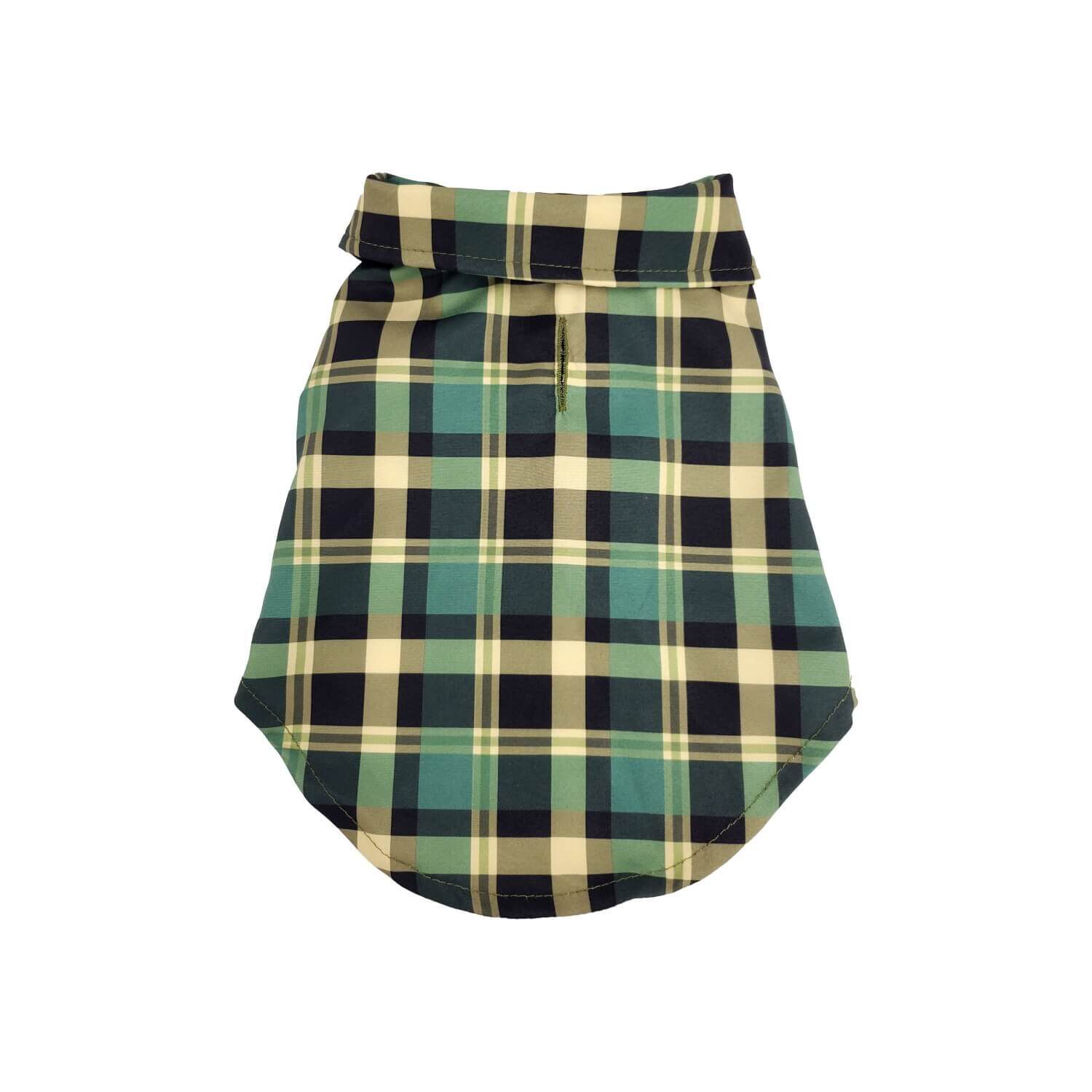 Hip Doggie Green Tartan Button Down Dog Shirt