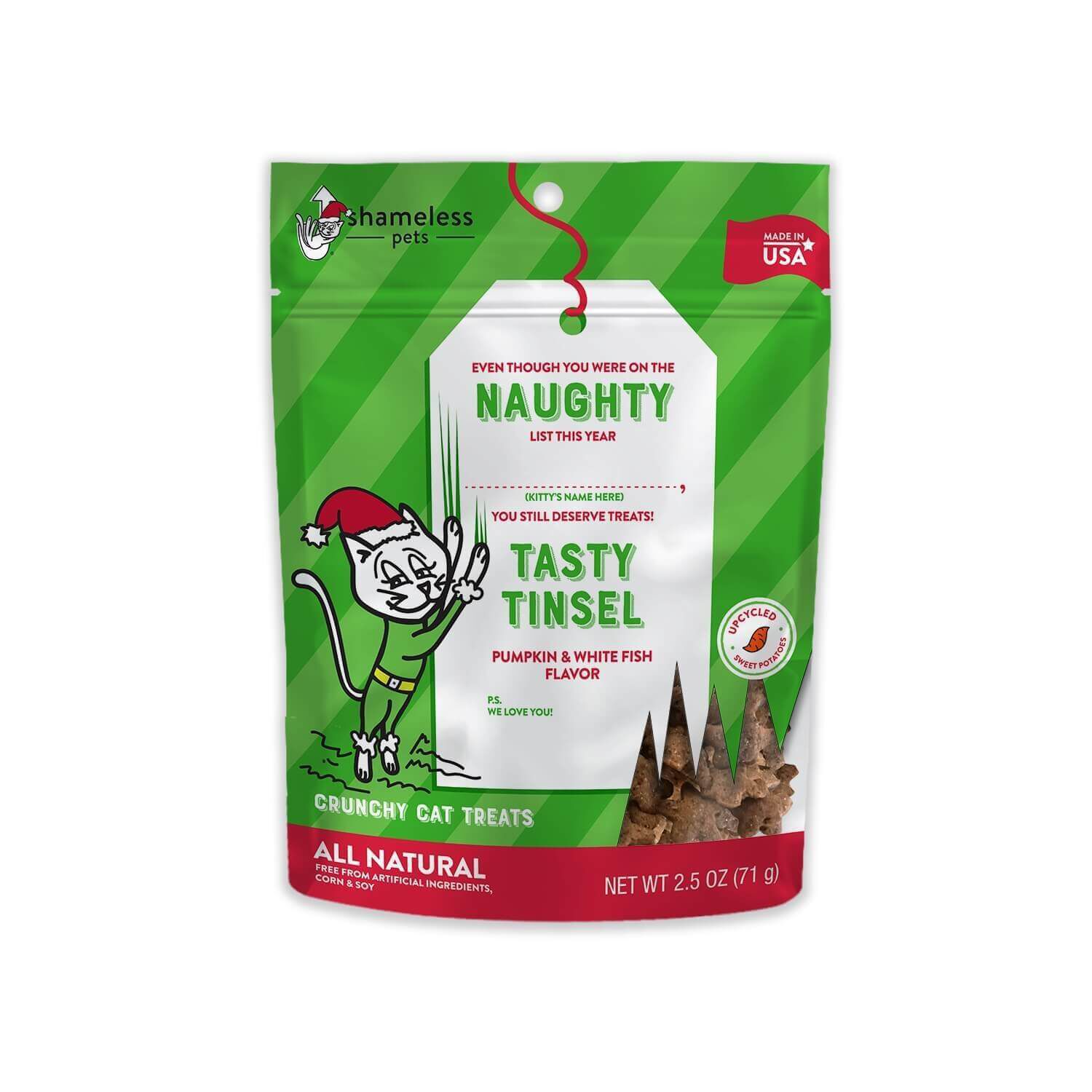 Naughty Tasty Tinsel Crunchy Cat Treats 2.5oz Pet Supermarket
