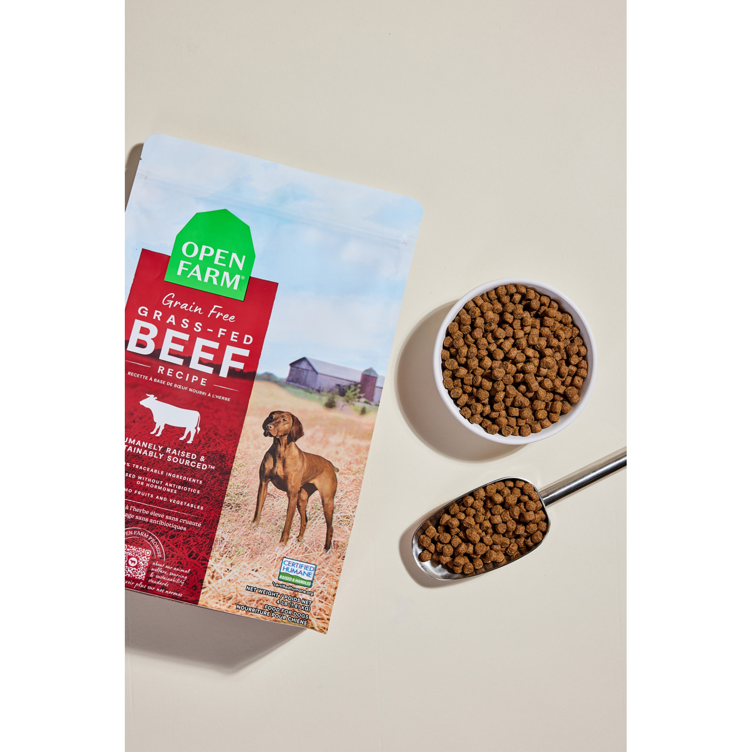 Open Farm Grass-Fed Beef Grain Free Dry Dog Food, 22Lb