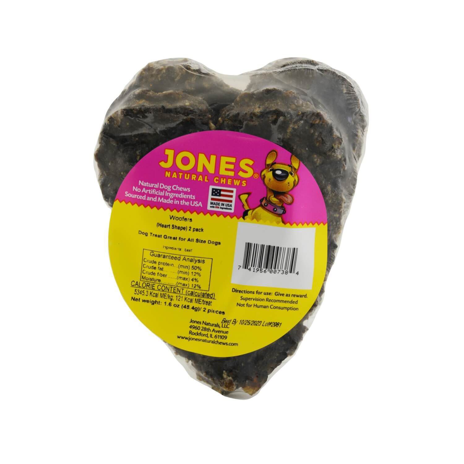 Jones Natural Chews Heart Shaped Woofers Dog Treats | Pet Supermarket