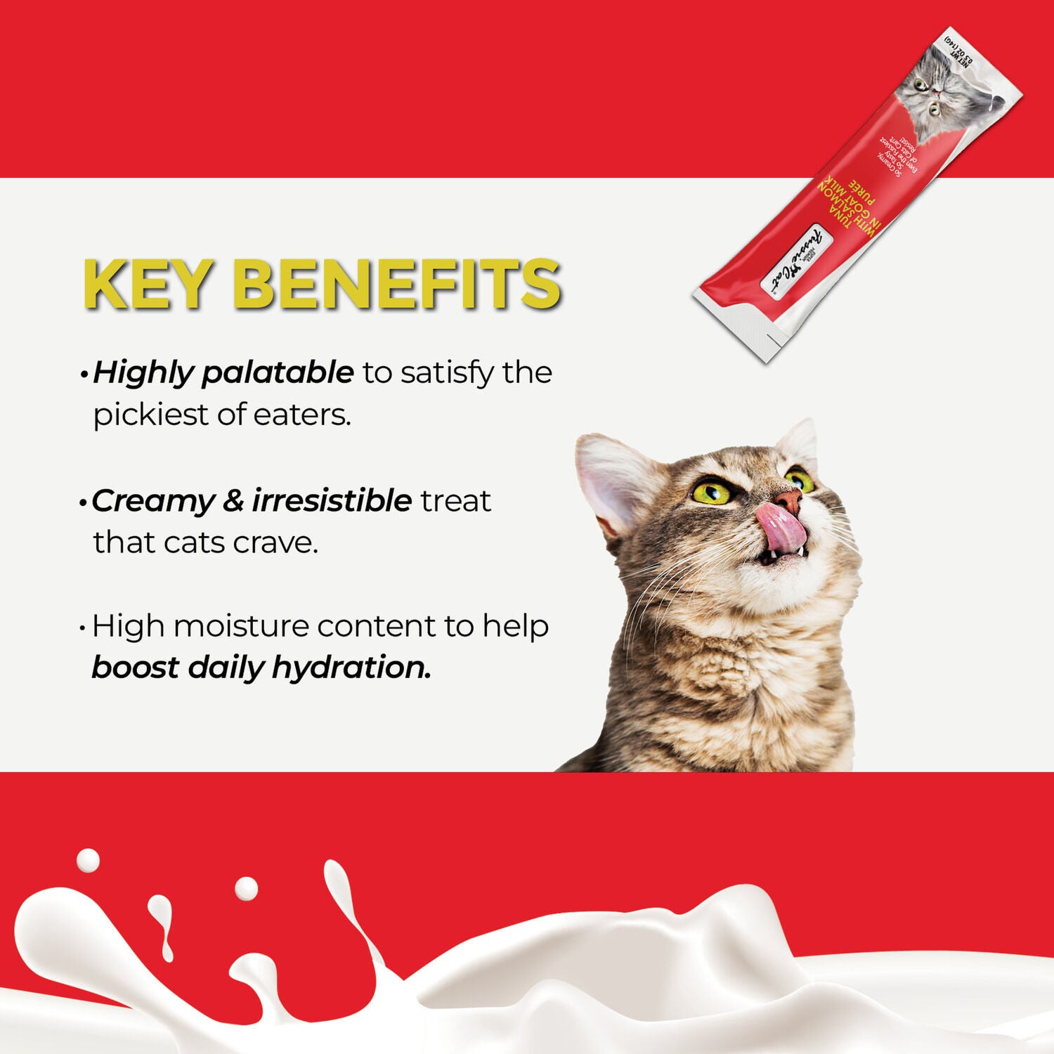 Fussie Cat Premium Tuna With Salmon In Goat Milk Puree Lickable Cat Treat, 4-2Oz Tubes