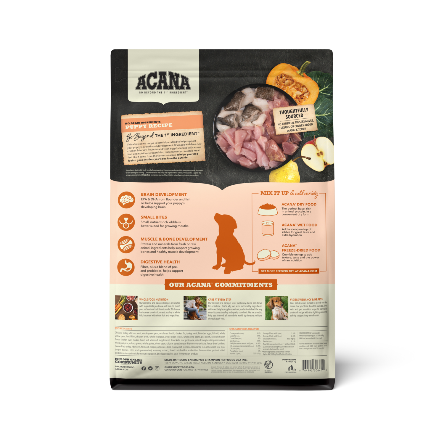Acana Grain-Free Dry Dog Food, Puppy Recipe, 25-Lb Bag