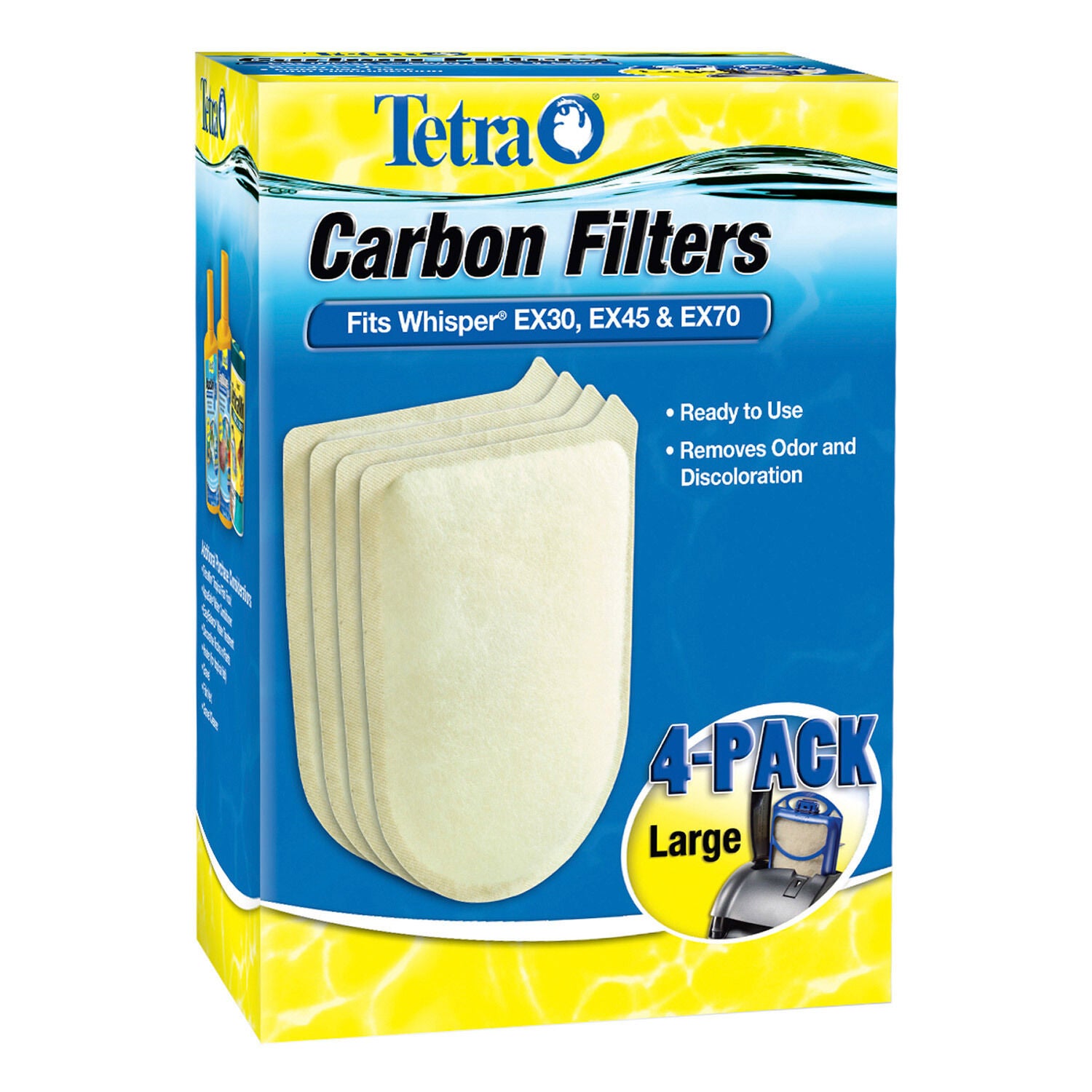 Tetra Whisper Carbon Replacement Filter Cartridges For Ex30/Ex45/Ex70 4Pk