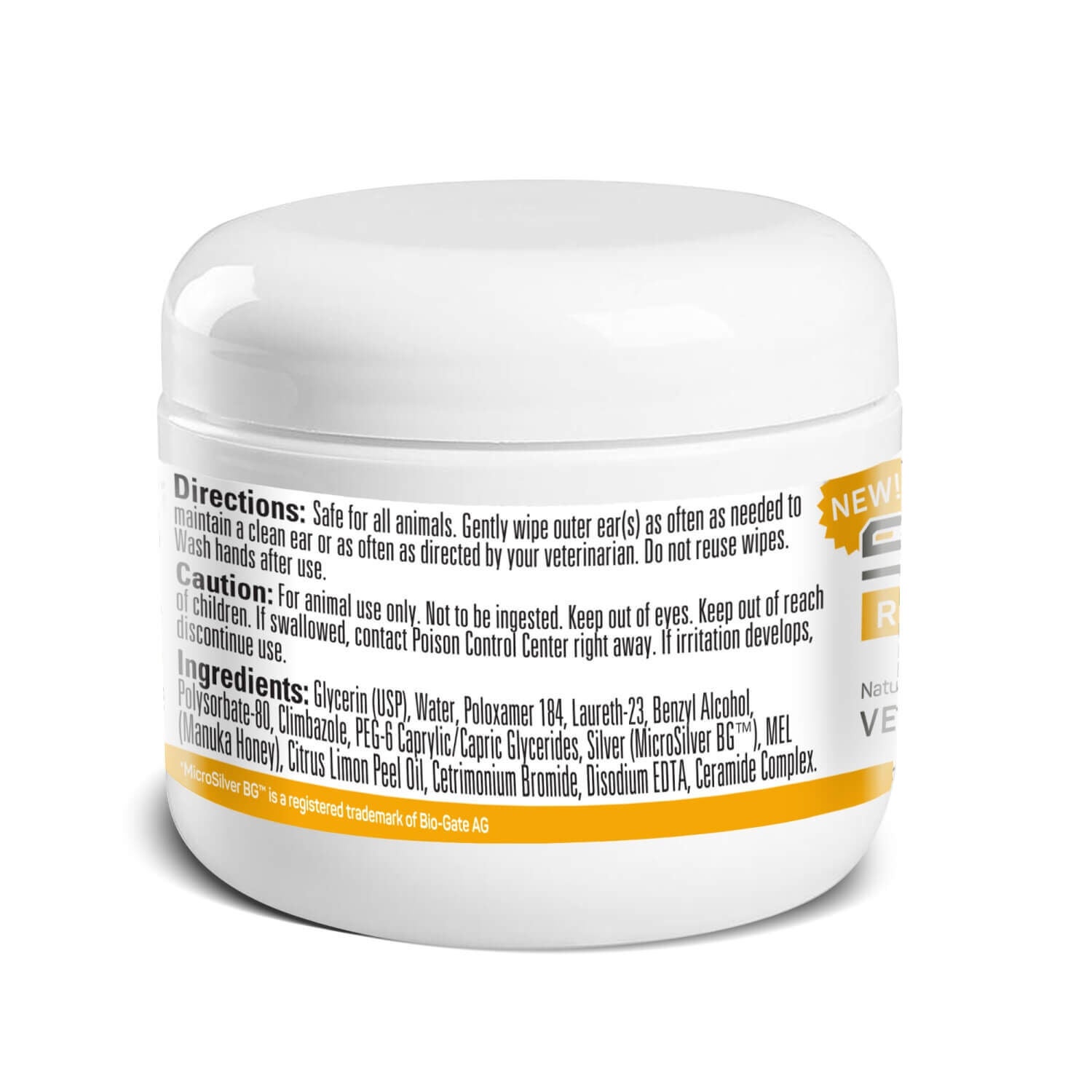Silver Honey Rapid Ear Care Vet Strength Pet Wipes, 50 Count Jar