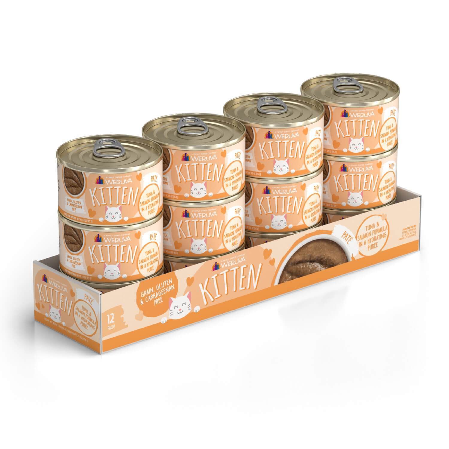 Weruva Kitten Grain Free Tuna & Salmon Formula In Hydrating Puree Wet Cat Food, 3-Oz Can
