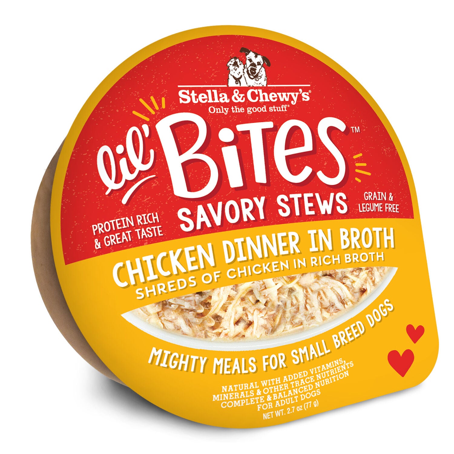 Stella & Chewy's Lil Bites Savory Stews Chicken Dinner In Broth Small Breed Wet Dog Food, 2.7-Ounce Cup