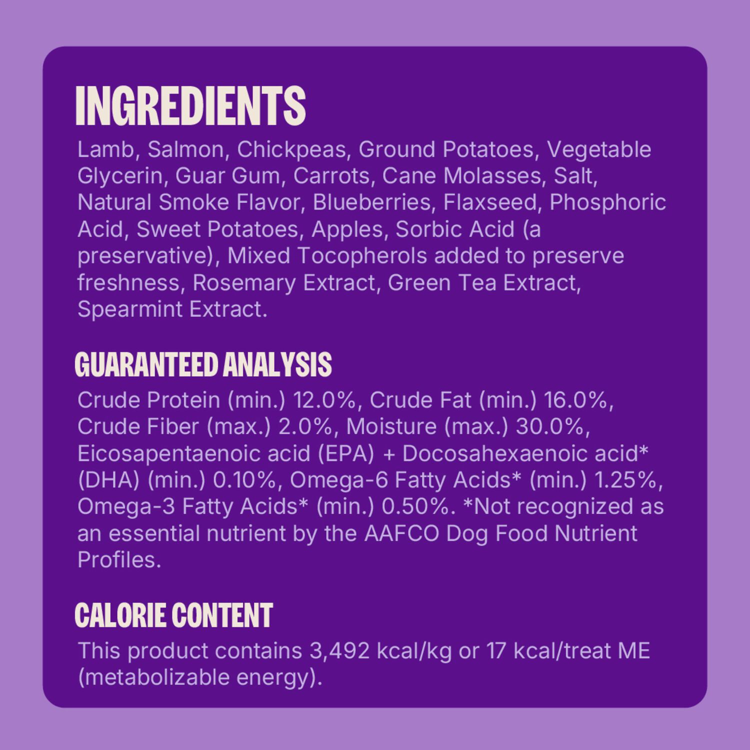 Wellness Puppy Bites Grain-Free Soft & Chewy Dog Treats, Lamb & Salmon, 3-Ounce Bag