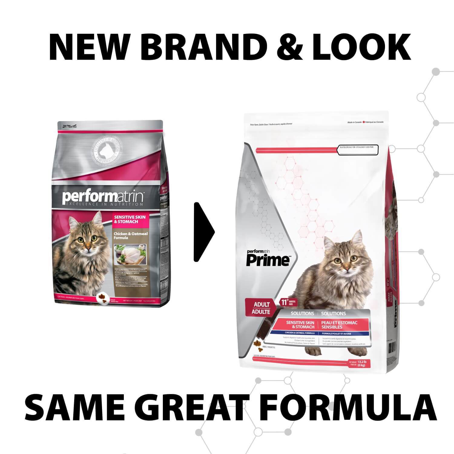 Performatrin Prime Sensitive Skin Stomach Chicken Oatmeal Flavor Adult Dry Cat Food 3 lb Pet Supermarket