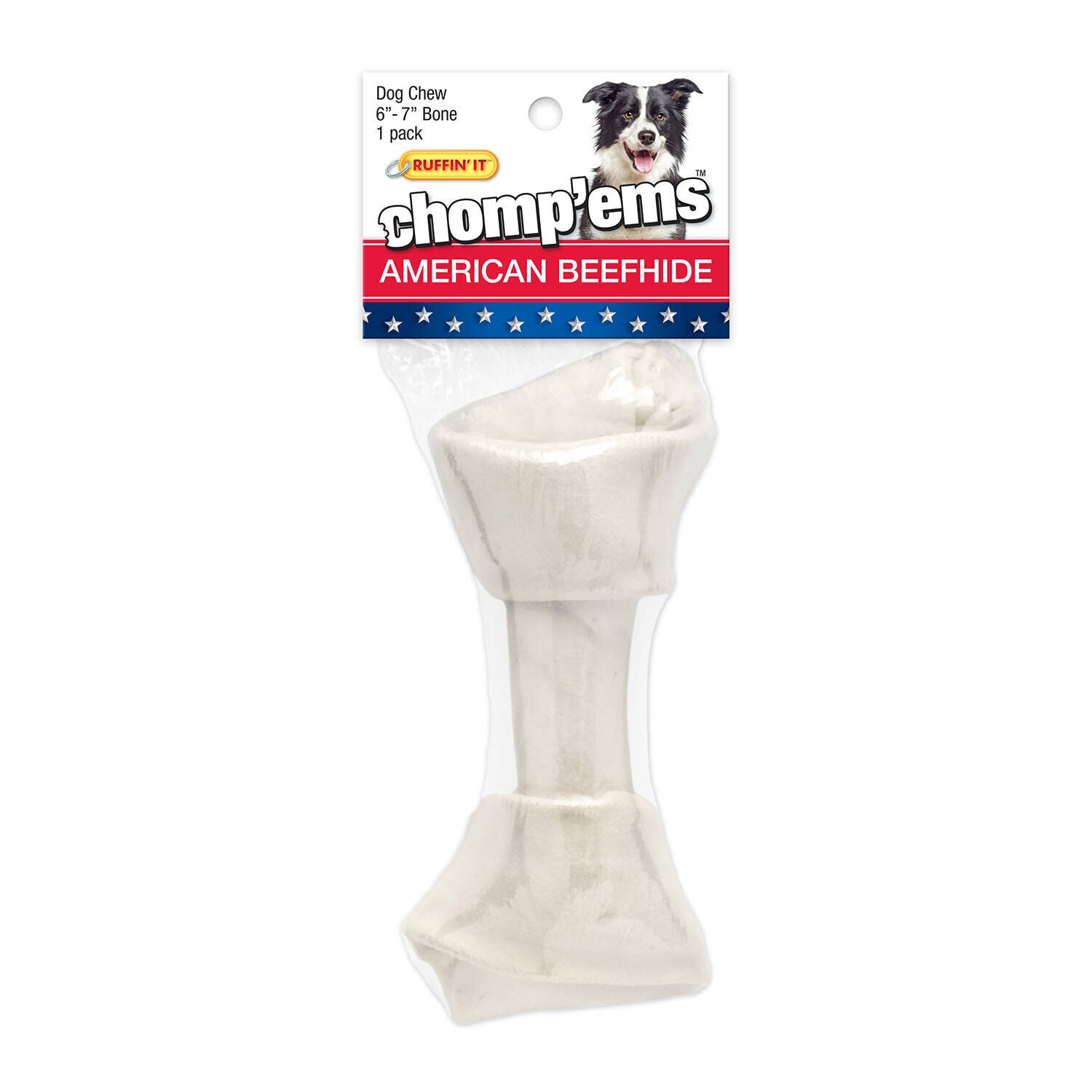 Ruffin' It Chomp'ems American Beefhide Bone Dog Treat