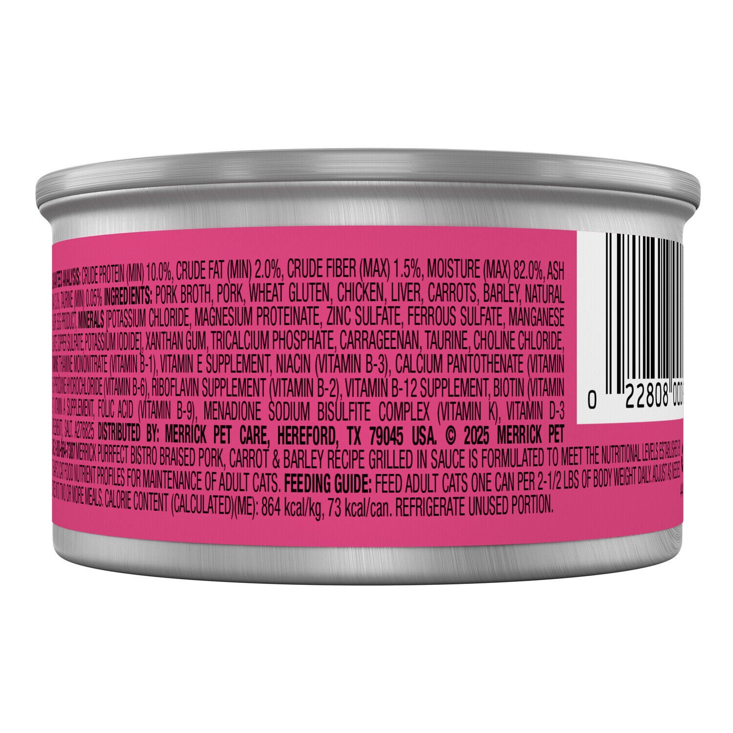Merrick Purrfect Bistro Braised Pork, Carrot And Barley Recipe Grilled Wet Adult Cat Food In Gravy, 3 Oz. Can