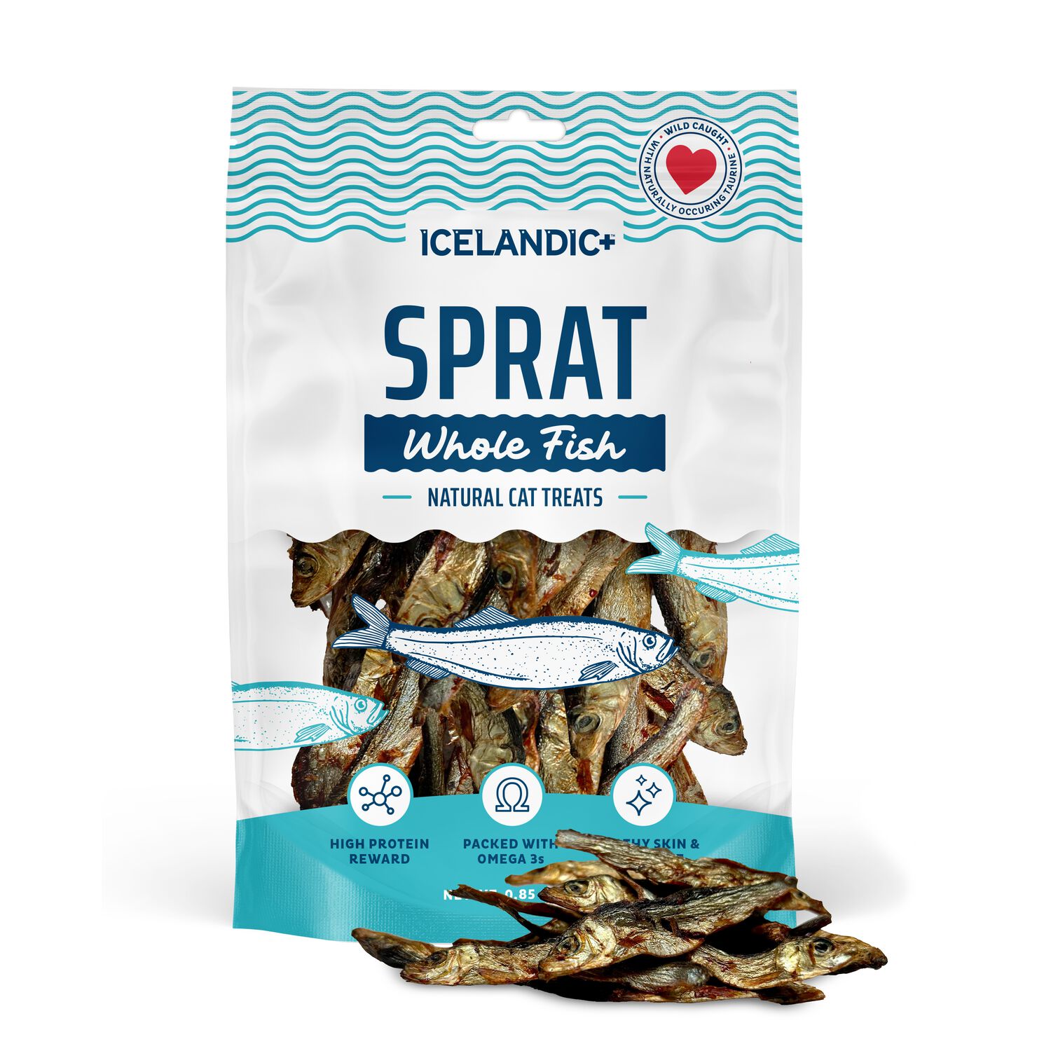 Icelandic+ Sprat Whole Fish Natural Cat Treats, 0.85-Oz