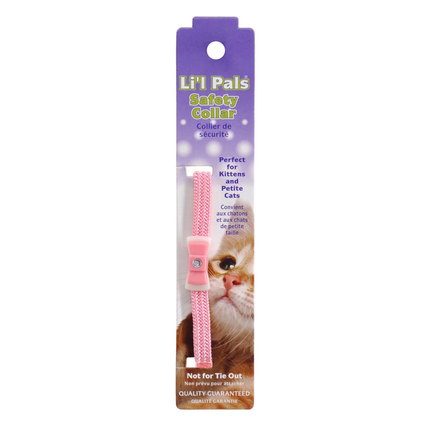 Coastal Pet Products Li'l Pals Elasticized Safety Kitten Collar With Jeweled Bow - Pink
