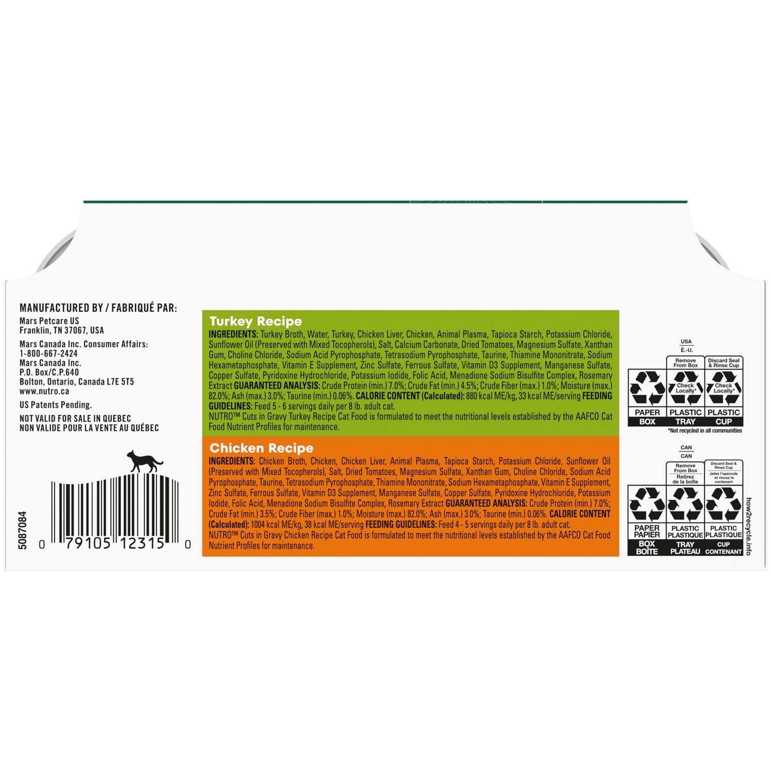 Nutro Perfect Portions Pate Adult Wet Cat Food Variety Pack, 2.64-Oz 12 Twin Packs