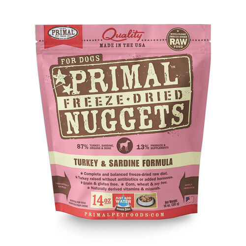 Primal Freeze Dried Nuggets Turkey & Sardine Formula Dog Food