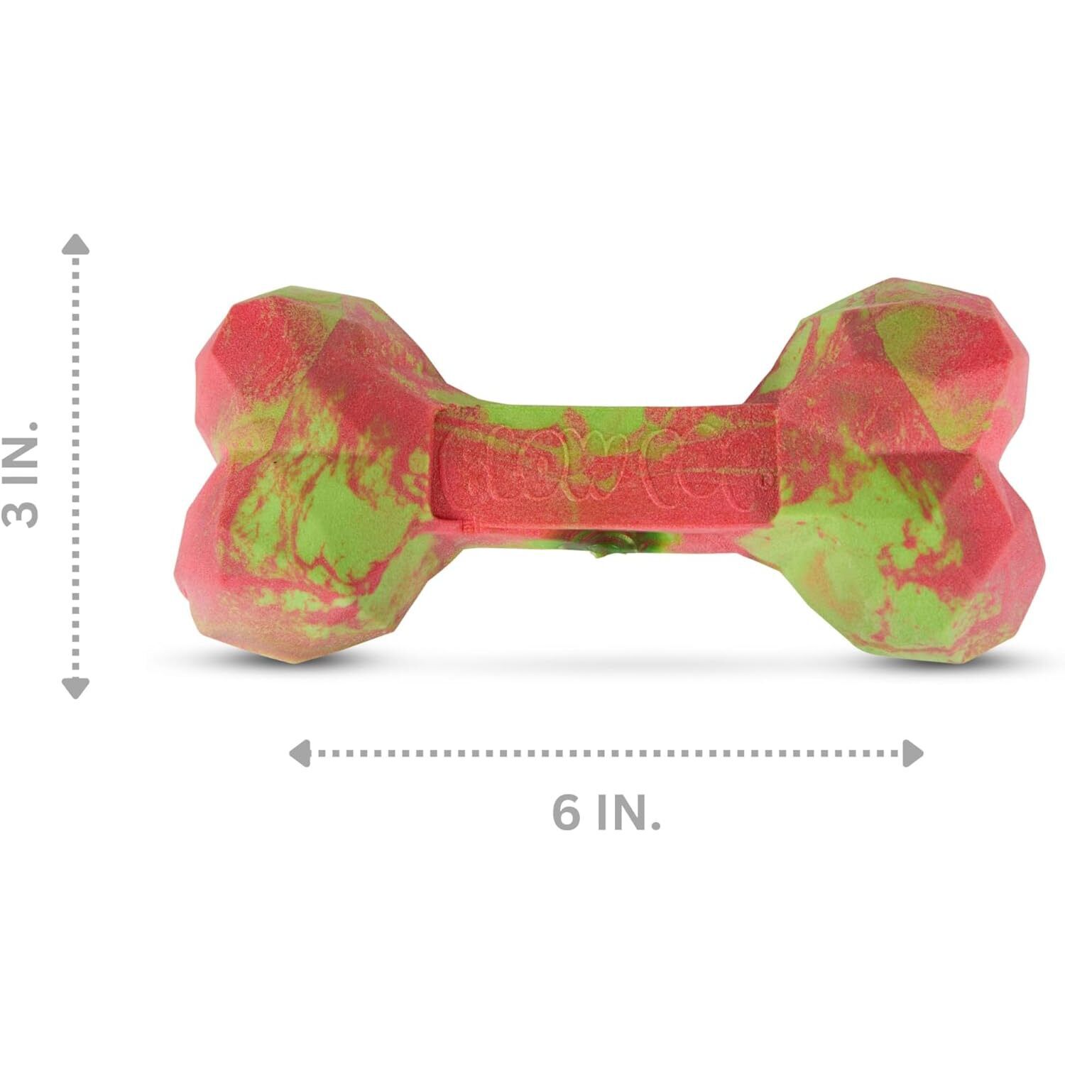 Tootsie Blow Pop Geo Bone Durable Rubber Dog Chew Toy, 6"