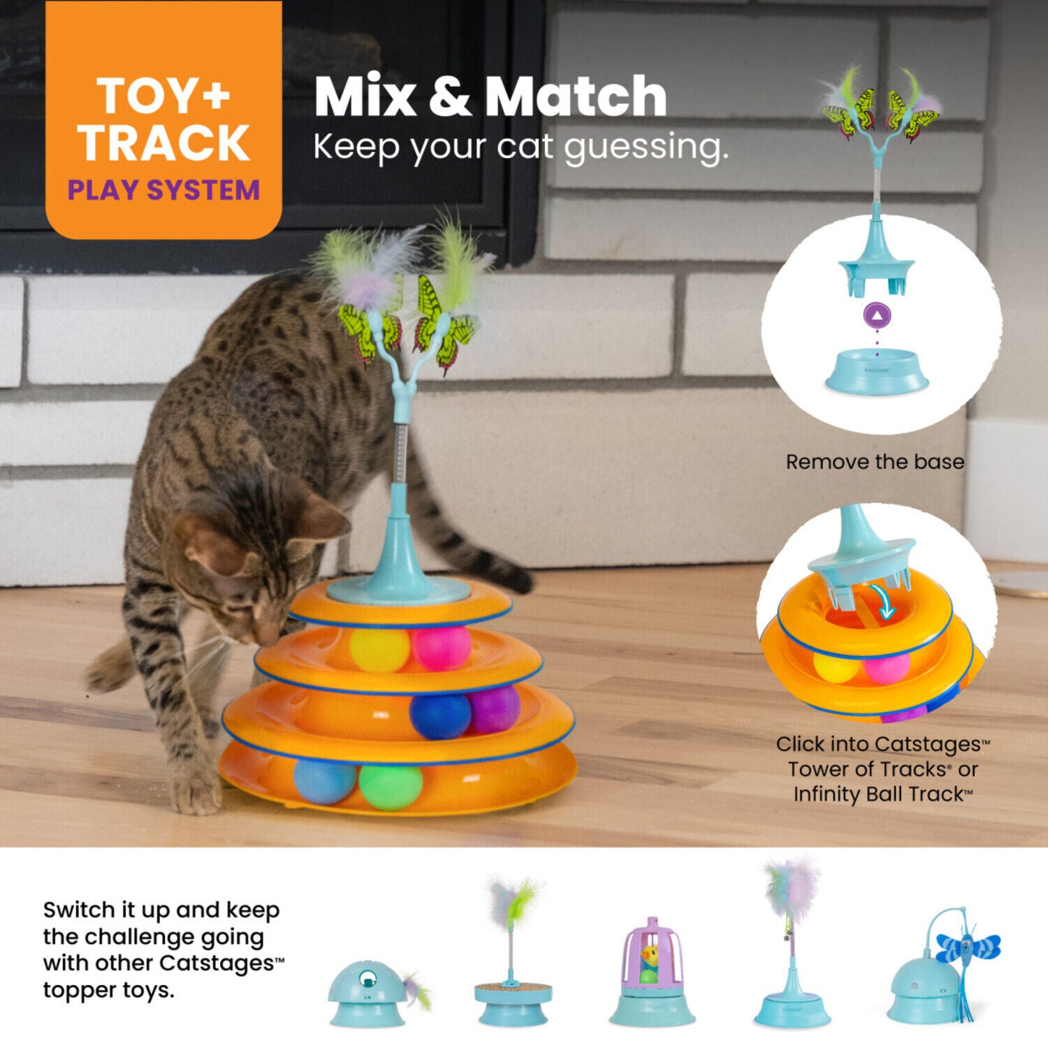 Catstages 2-In-1 Flutter Bug Interactive Cat Toy