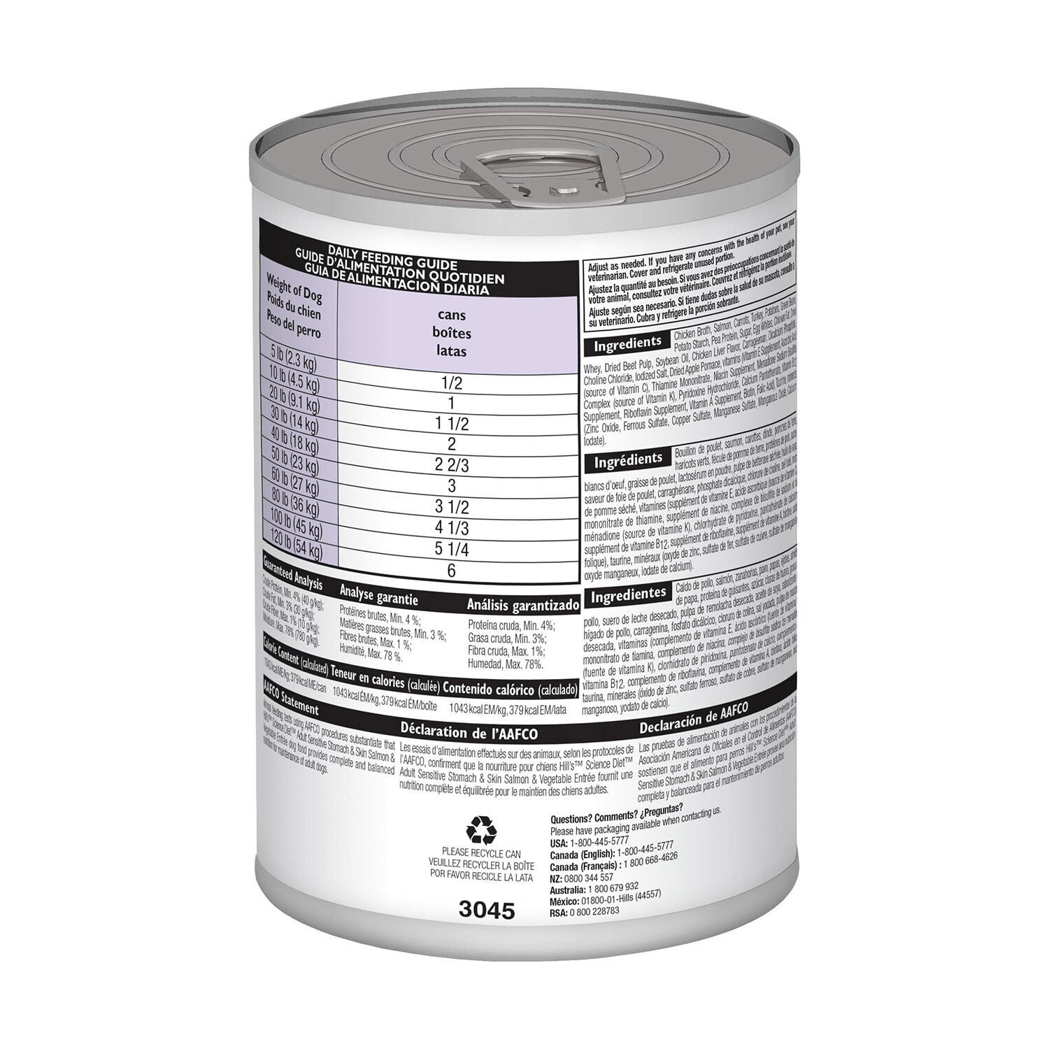 Hill's Science Diet Adult Sensitive Stomach & Skin Salmon & Vegetable Entree Wet Dog Food