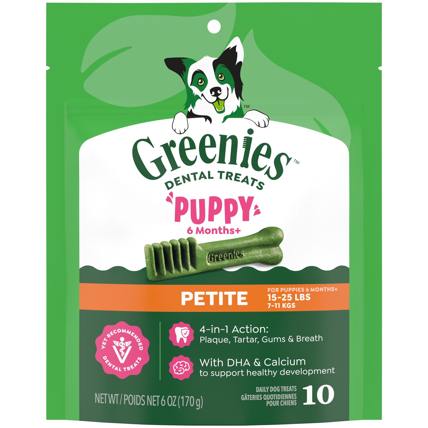 Greenies Puppy Petite Natural Original Flavor Dental Dog Treats, 10 Count